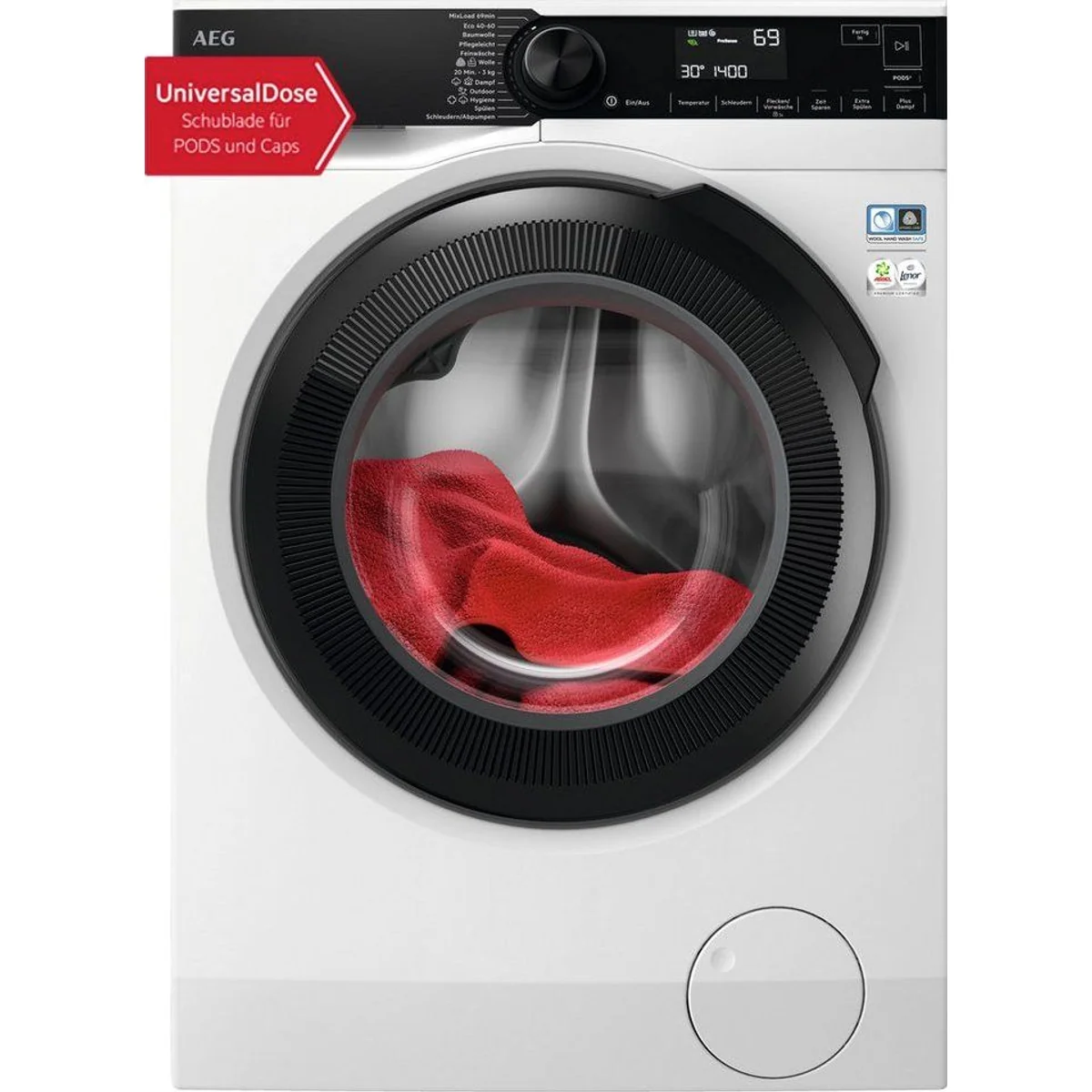 AEG Waschmaschine LR7EA410FL, 10 kg, 1400 U/min, UniversalDose — effiziente Reinigung, leiser Betrieb, praktische Funktionen