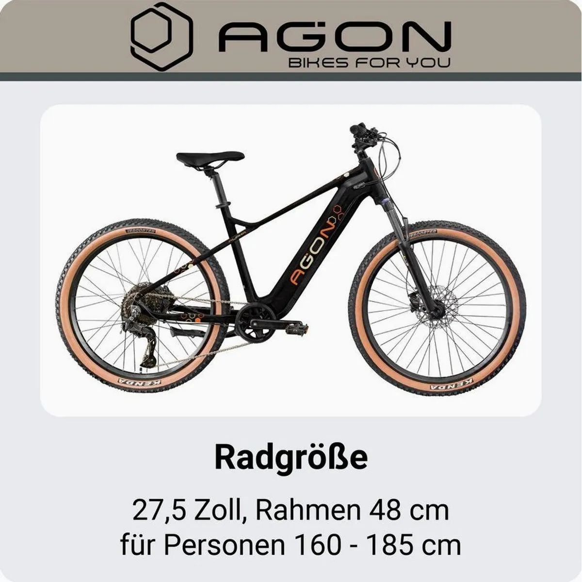 AGON E-Bike Mountainbike Alpha, 10 Gang Shimano Deore, 540 Wh Akku, Heckmotor 2