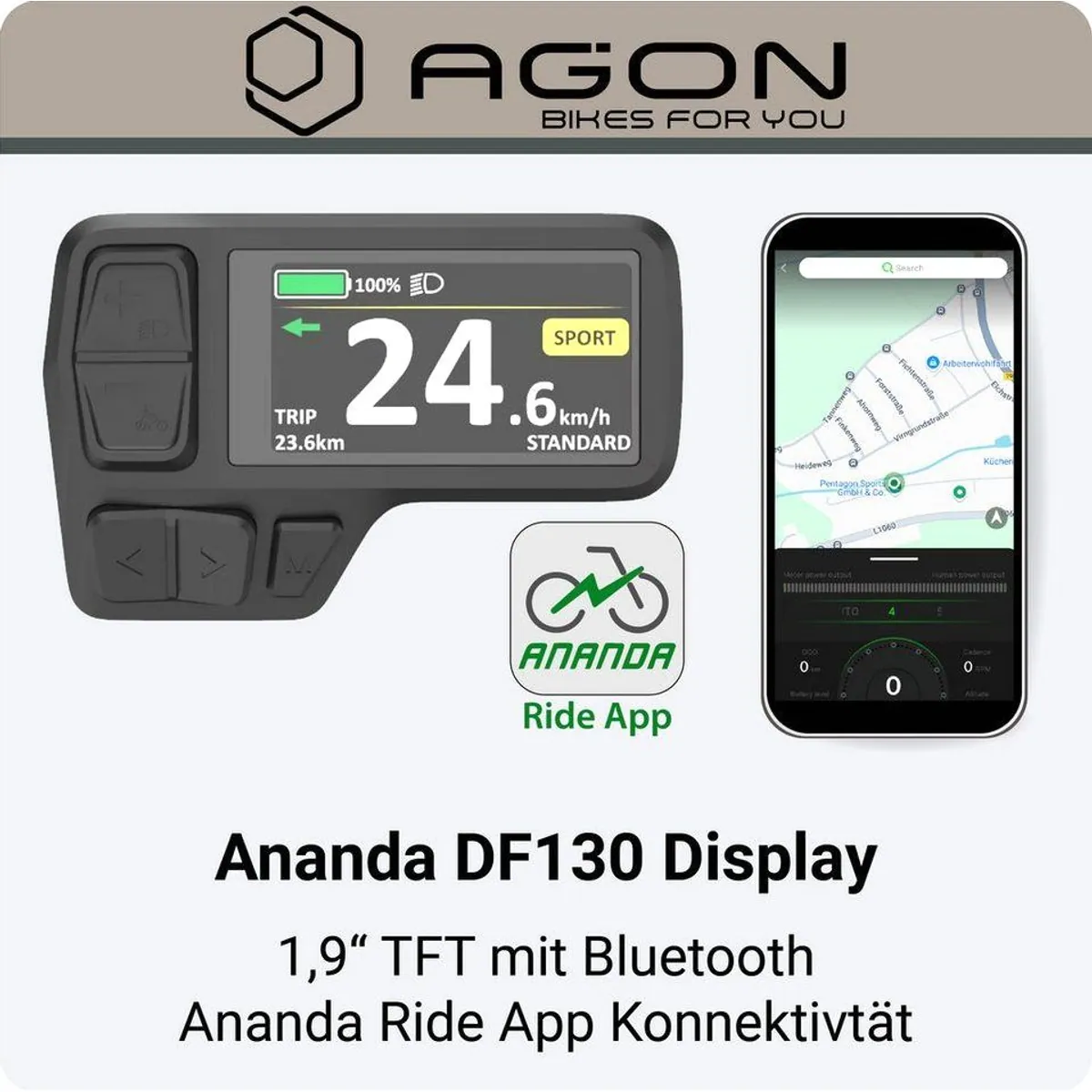 Agon E-Bike Mountainbike Alpha, 10 Gang Shimano Deore, 540 Wh Akku, stabiler Aluminiumrahmen 4