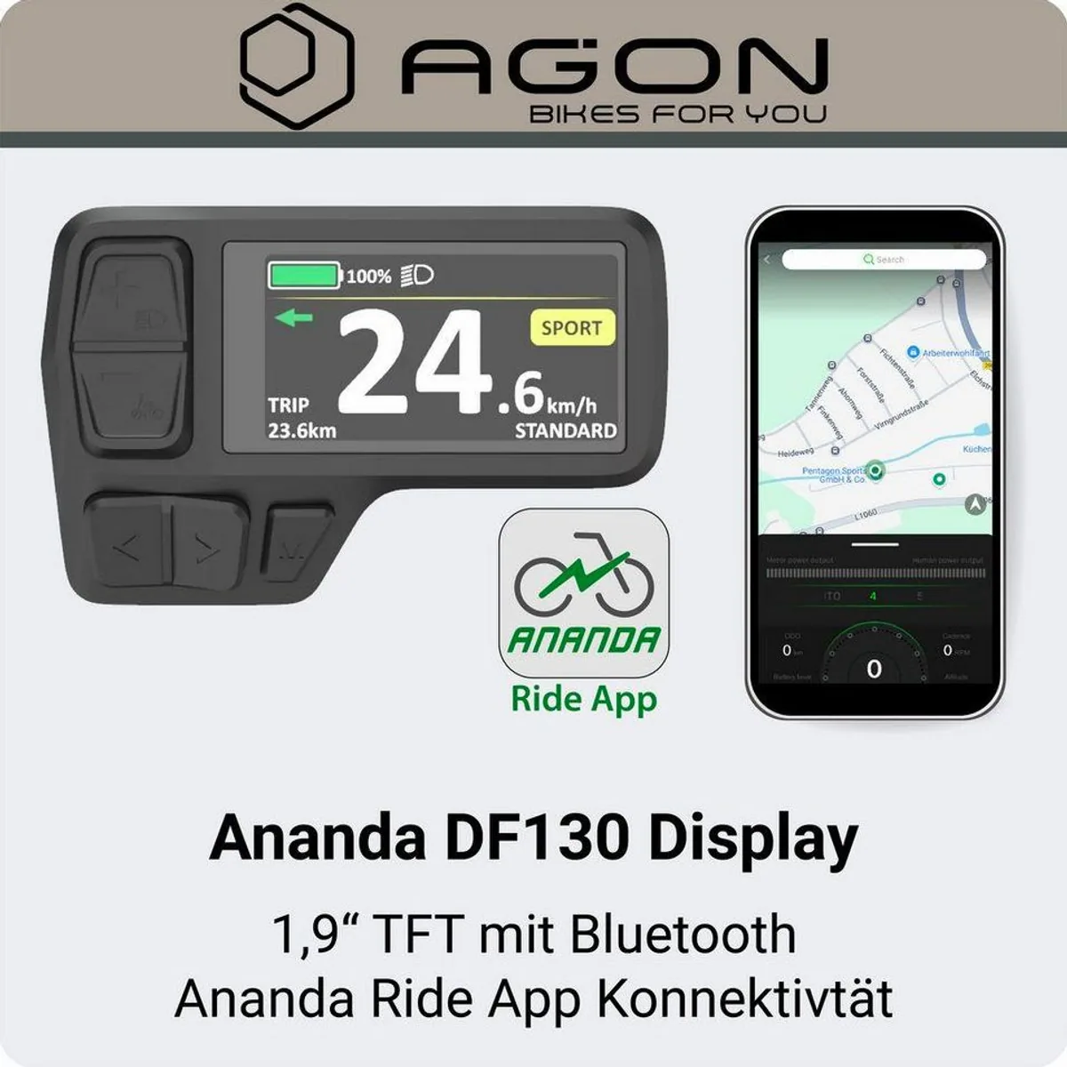 Agon E-Bike Mountainbike Alpha, leistungsstarker Heckmotor, 10-Gang Shimano Deore — ideal für Damen und Herren 4