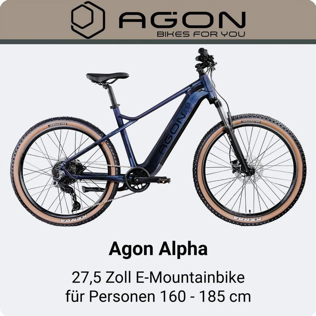 Agon E-Bike Mountainbike Alpha, 10 Gang Shimano Deore, 540 Wh Akku — kraftvoll, präzise, vielseitig 2