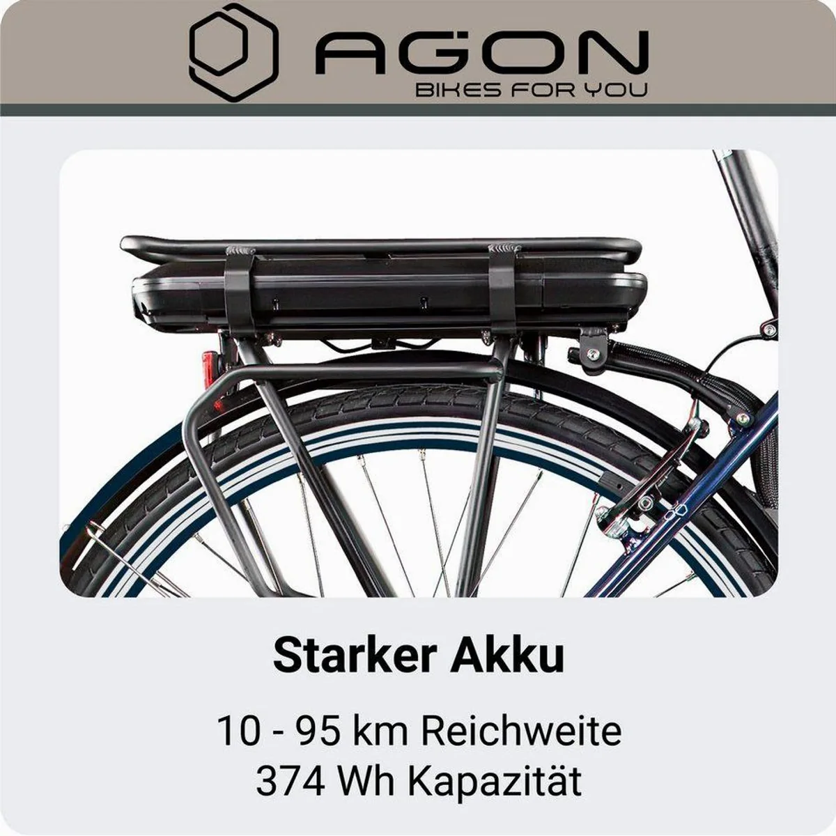 Agon Avesa E-Bike Trekkingrad, 21 Gang, 250W Motor, 374 Wh Akku 3
