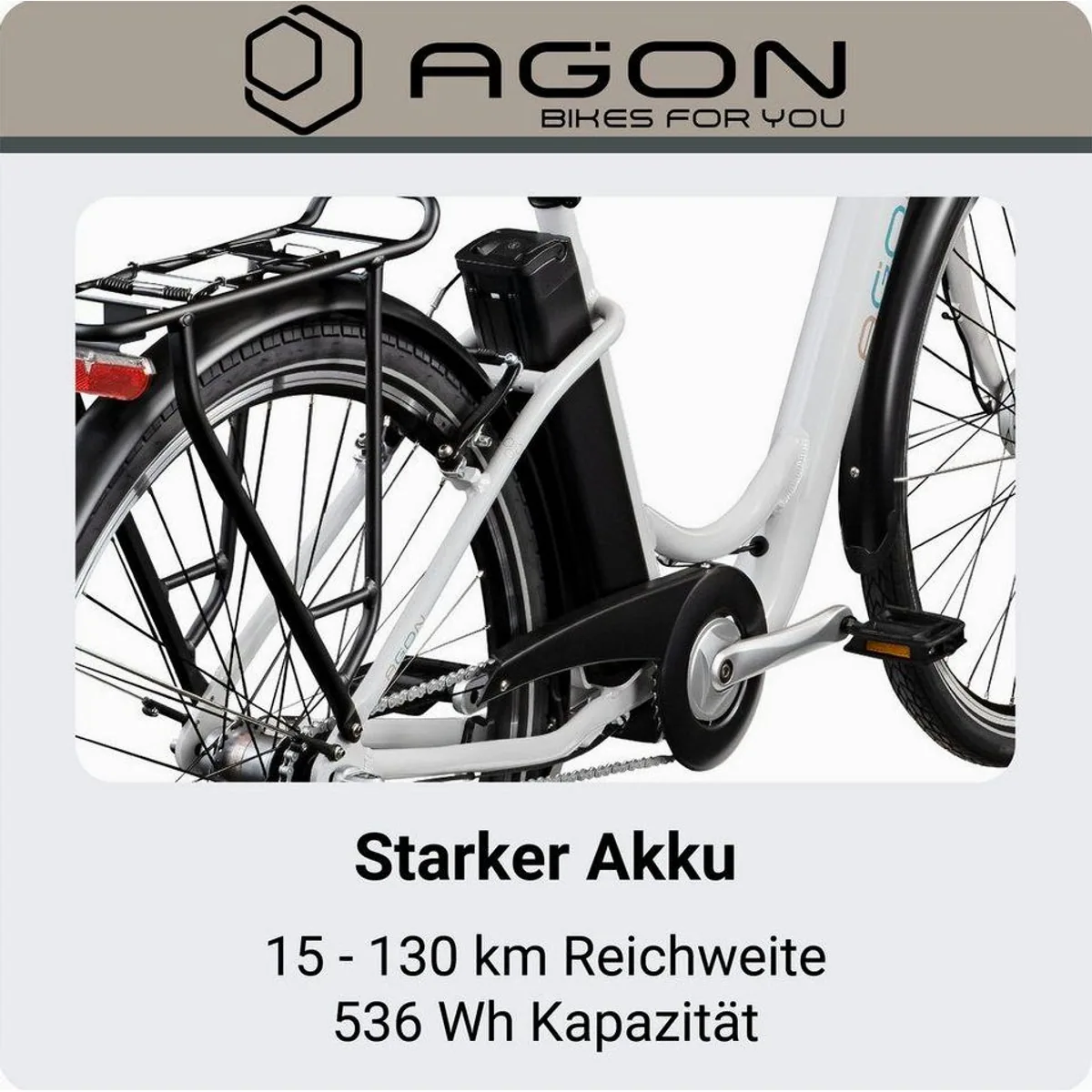Agon E-Bike Cityrad Aurora, 3 Gang Nabenschaltung, 536 Wh Akku, für Damen und Herren 3