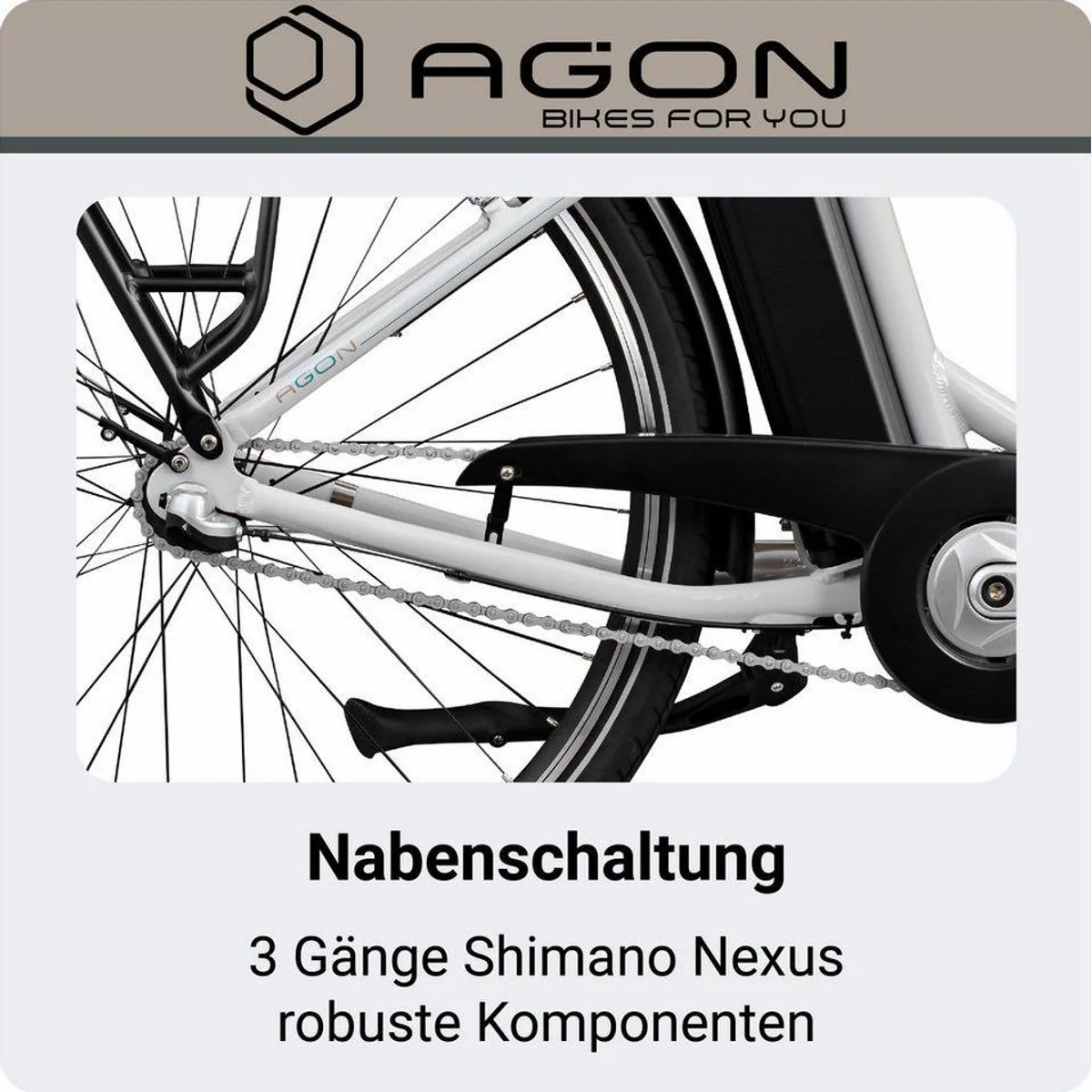 Agon E-Bike Cityrad Aurora, 3 Gang Nabenschaltung, 536 Wh Akku, für Damen und Herren 5
