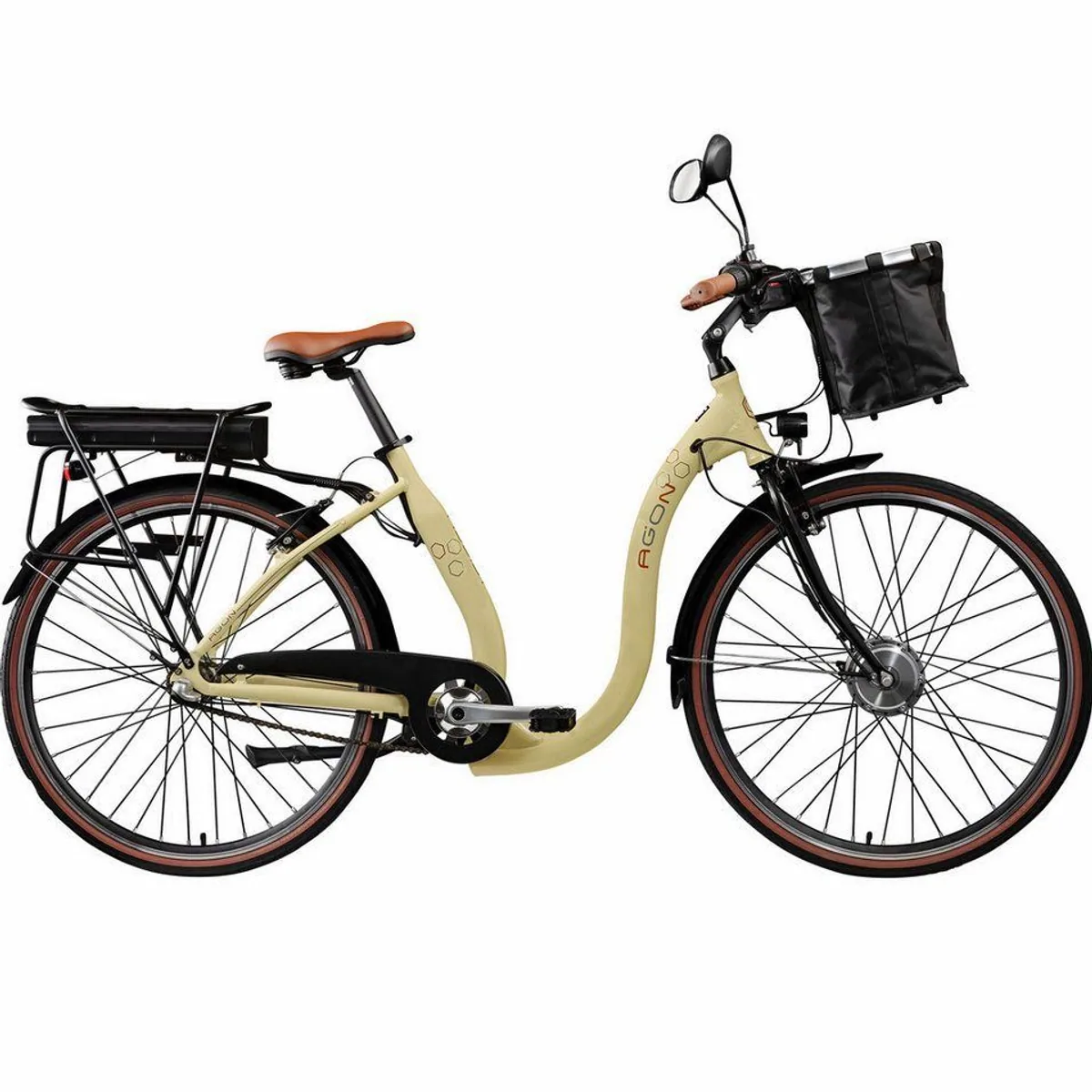 AGON E-Bike Cityrad Assist, tiefer Einstieg, 3-Gang Nabenschaltung, Frontmotor