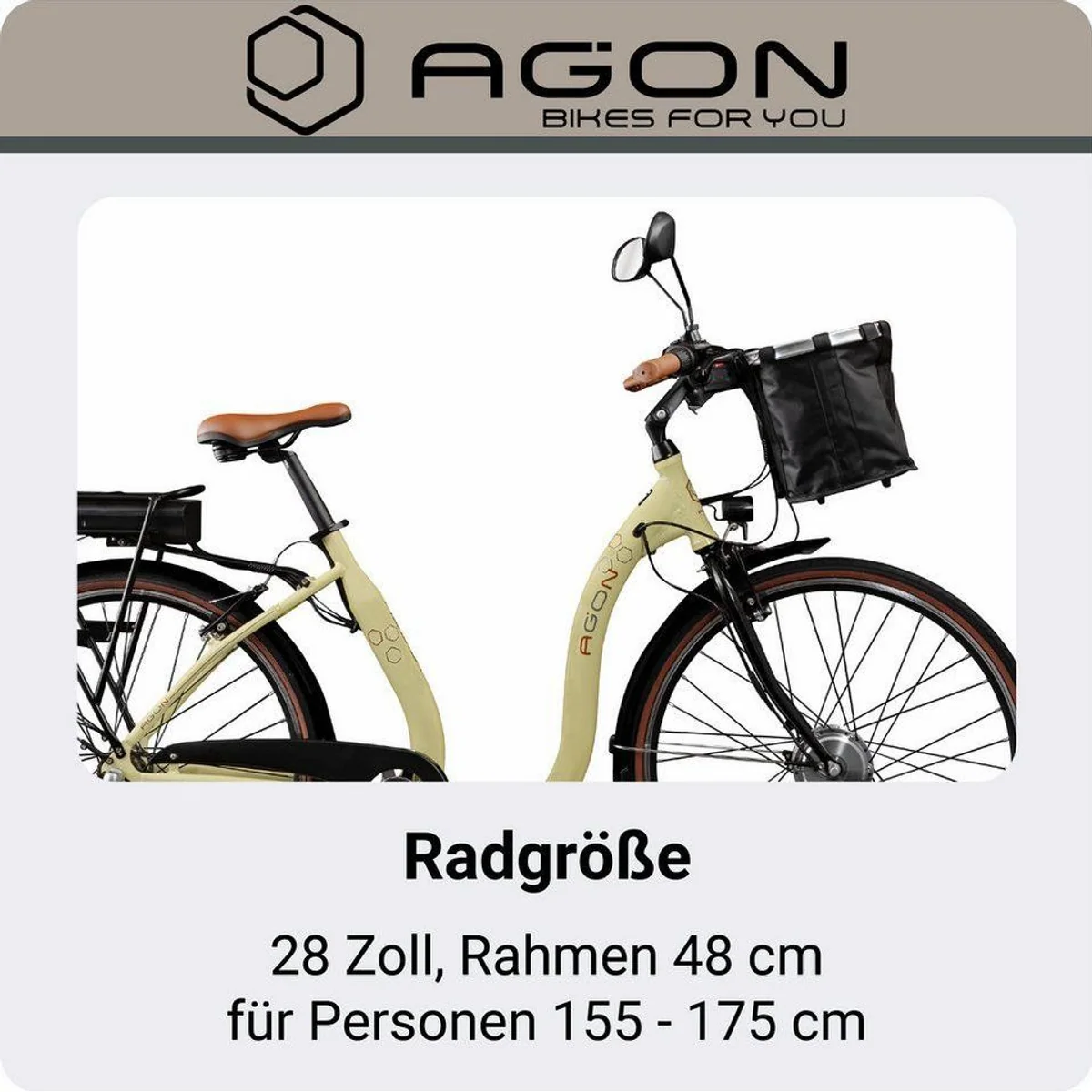 AGON E-Bike Cityrad Assist, tiefer Einstieg, 3-Gang Nabenschaltung, Frontmotor 2