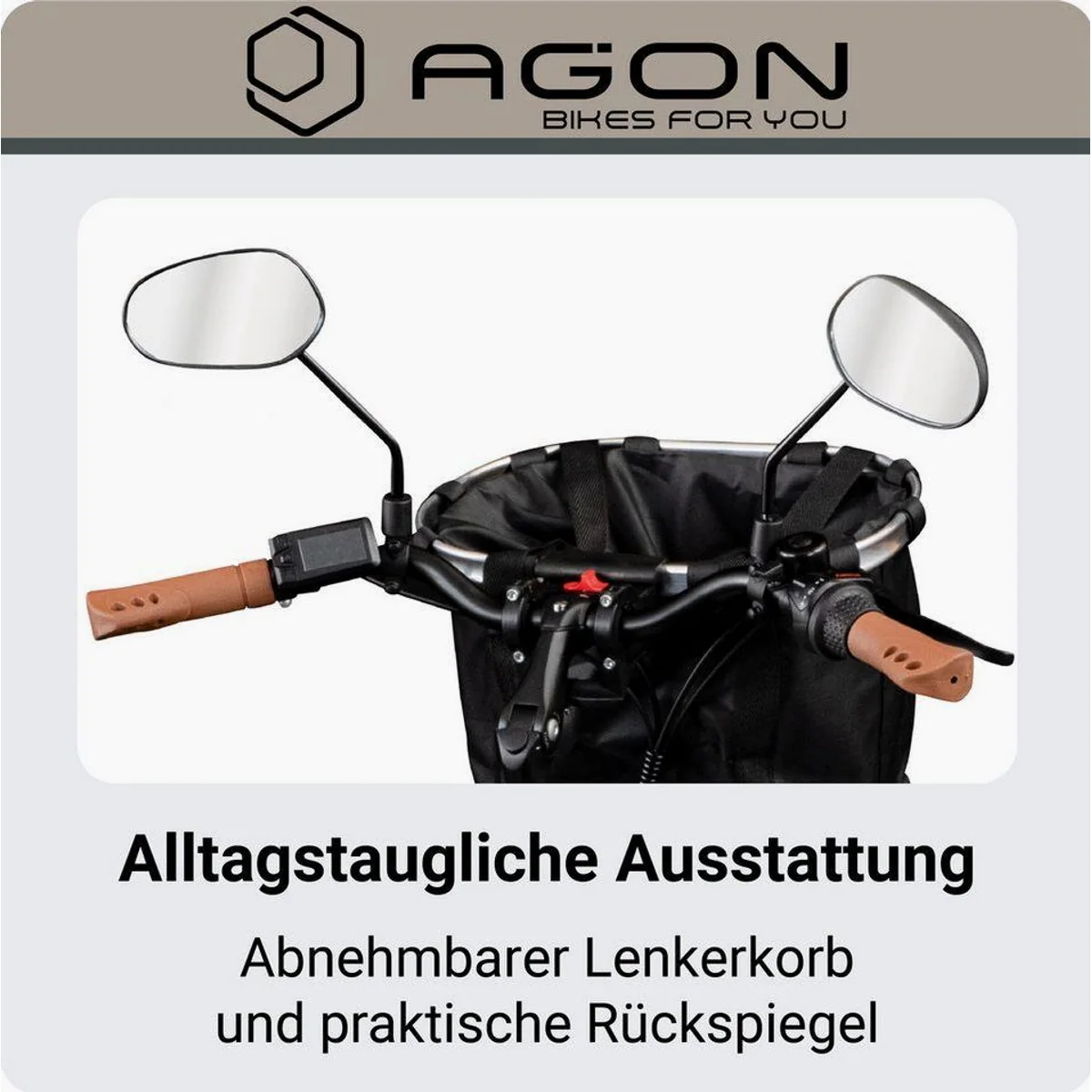 AGON E-Bike Cityrad Assist, tiefer Einstieg, 3-Gang Nabenschaltung, Frontmotor 3