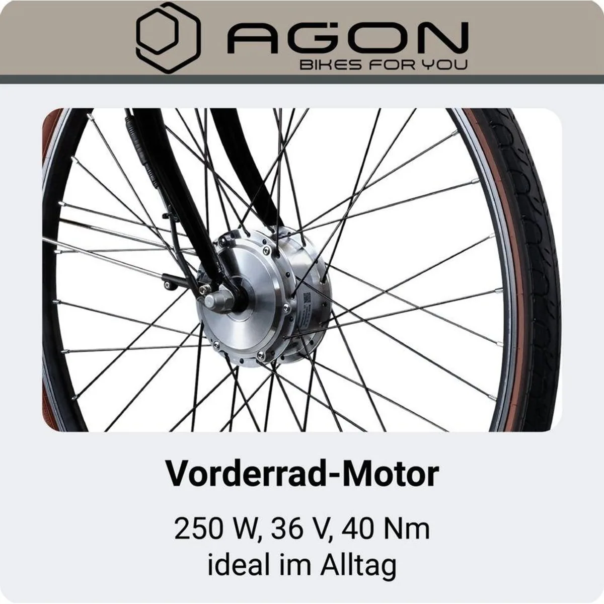 AGON E-Bike Cityrad Assist, tiefer Einstieg, 3-Gang Nabenschaltung, Frontmotor 4