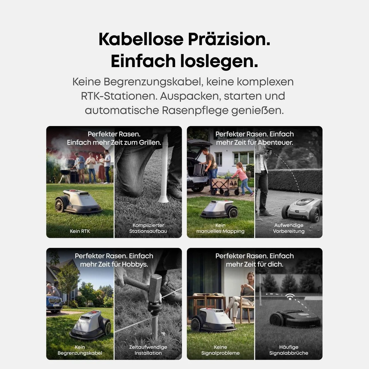 Anker eufy Rasenmähroboter E15, bis 800 m², App-Steuerung, Regensensor 3