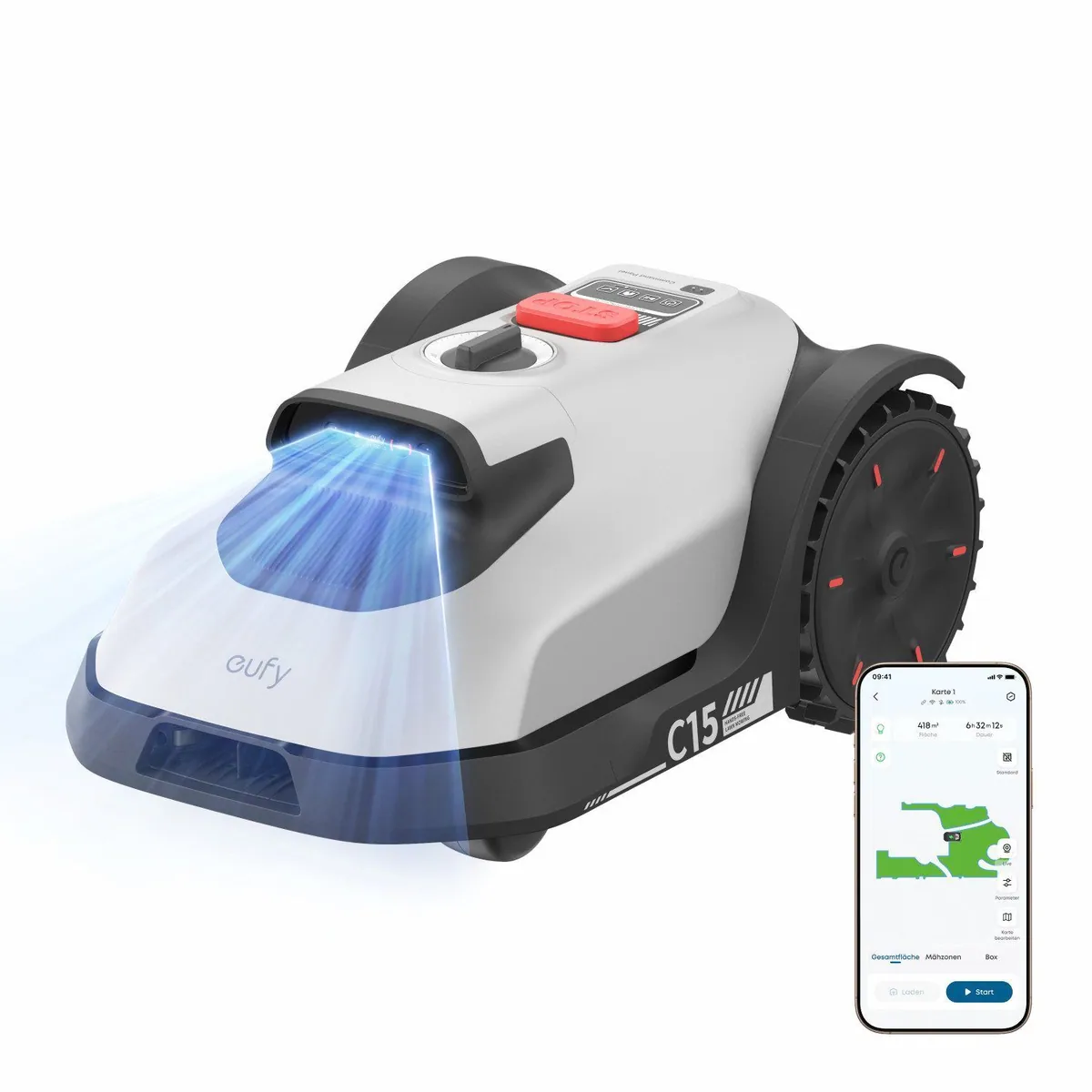 Anker eufy Rasenmähroboter C15, kabel- und signalunabhängig, intelligente Navigation