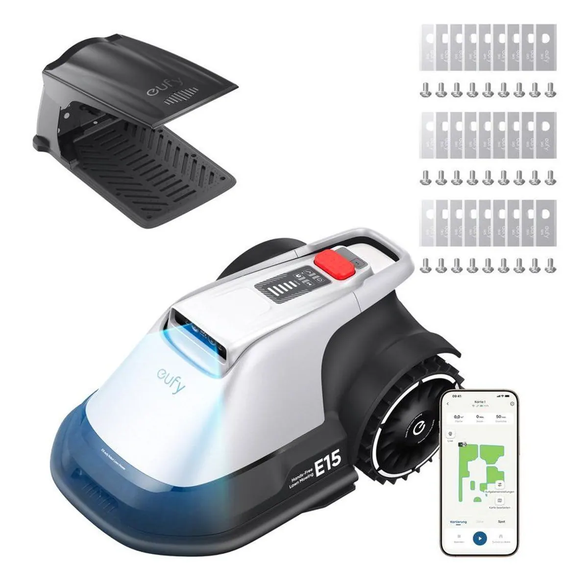 Anker eufy Rasenmähroboter E15, App-Steuerung, Regensensor, bis 800 m²