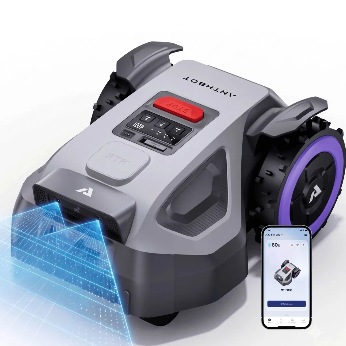 ANTHBOT M9 Mähroboter, ohne Begrenzungskabel, RTK-Navigation — ideal für große Rasenflächen bis 1200 m²