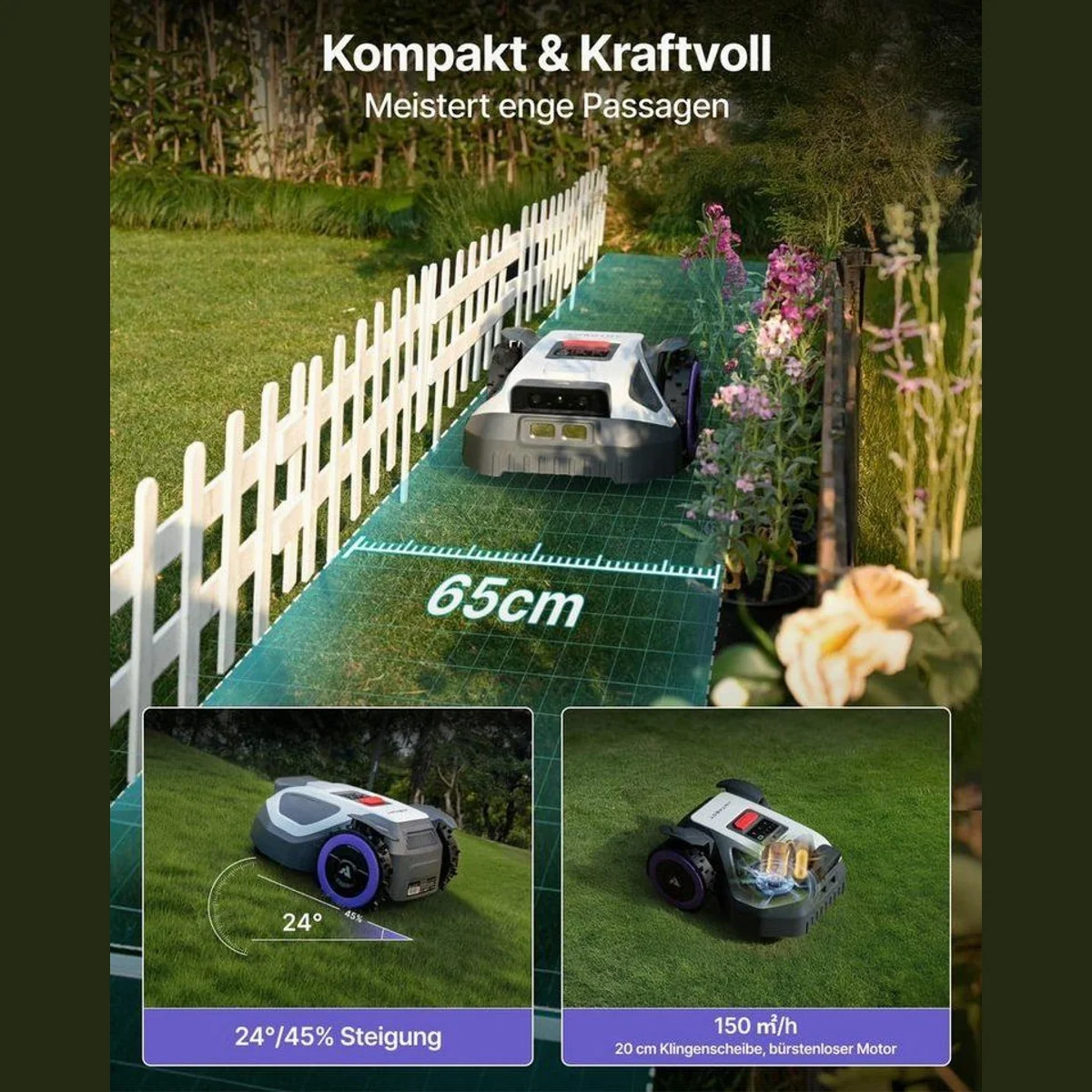 ANTHBOT M5 Mähroboter, kabellos, App-steuerbar, 45% Steigung 4