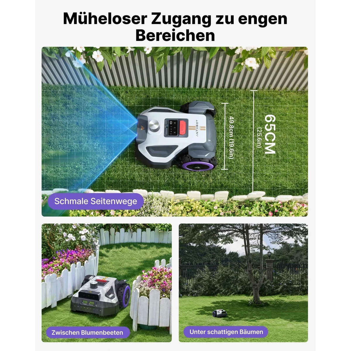 ANTHBOT M5 PRO Mähroboter, HoloSense Quad-Fusion, RTK-Set, bis 700 m² 3