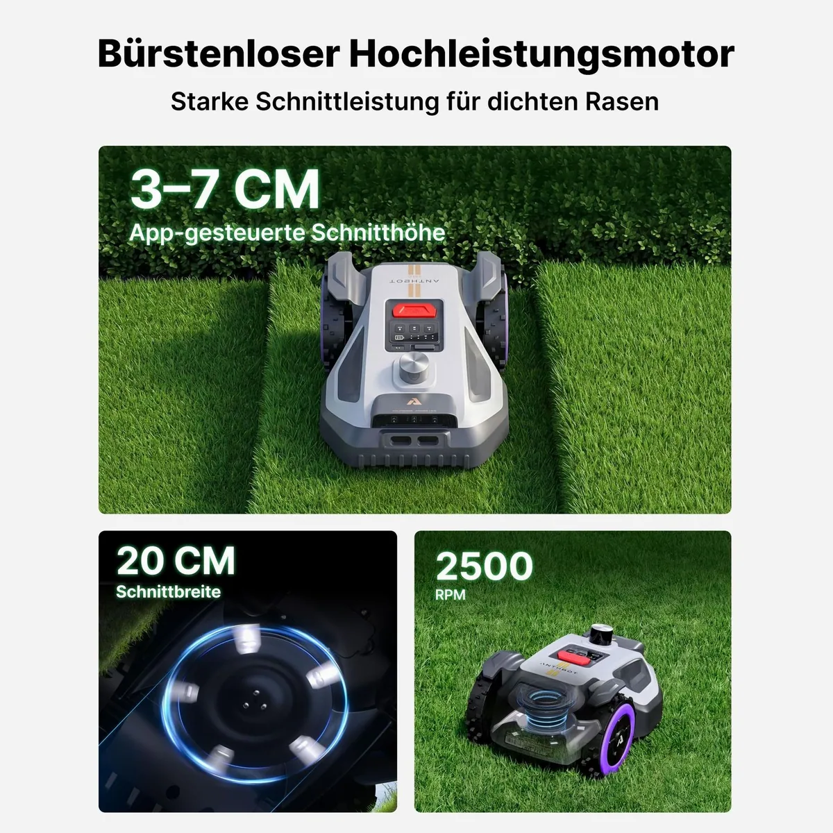 ANTHBOT M5 PRO Mähroboter, HoloSense Quad-Fusion, RTK-Set, bis 700 m² 4