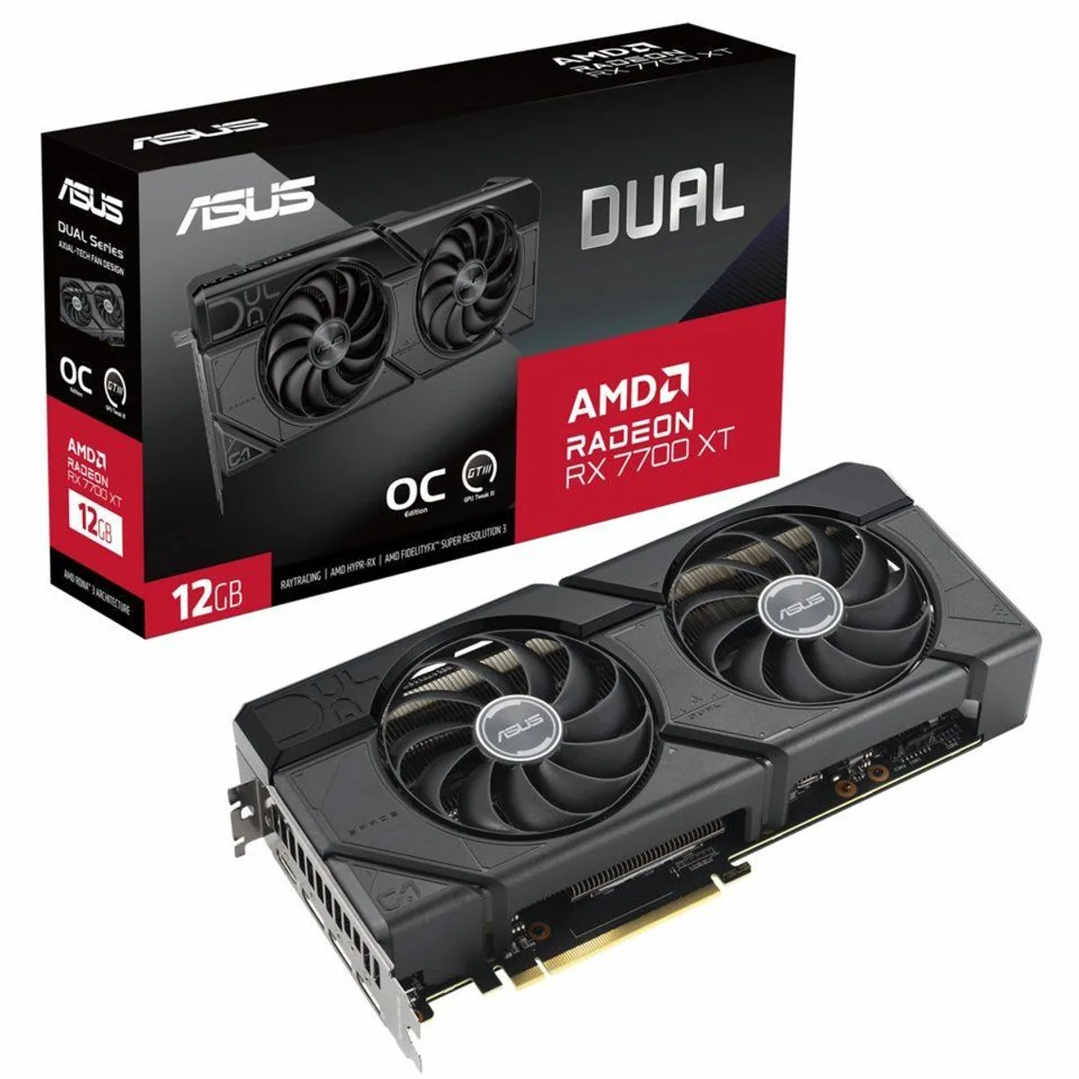 Asus DUAL-RX7700XT-O12G Grafikkarte, 12 GB GDDR6, OC-Modus bis 2599 MHz 2