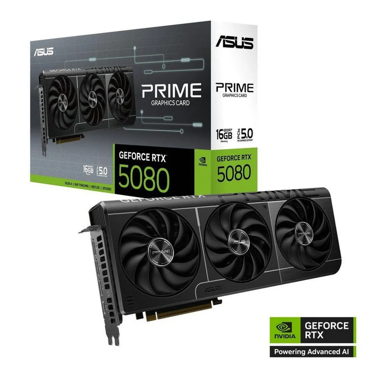 Asus Prime GeForce RTX 5080, 16GB GDDR7, kompakte Grafikkarte mit innovativer Kühlung