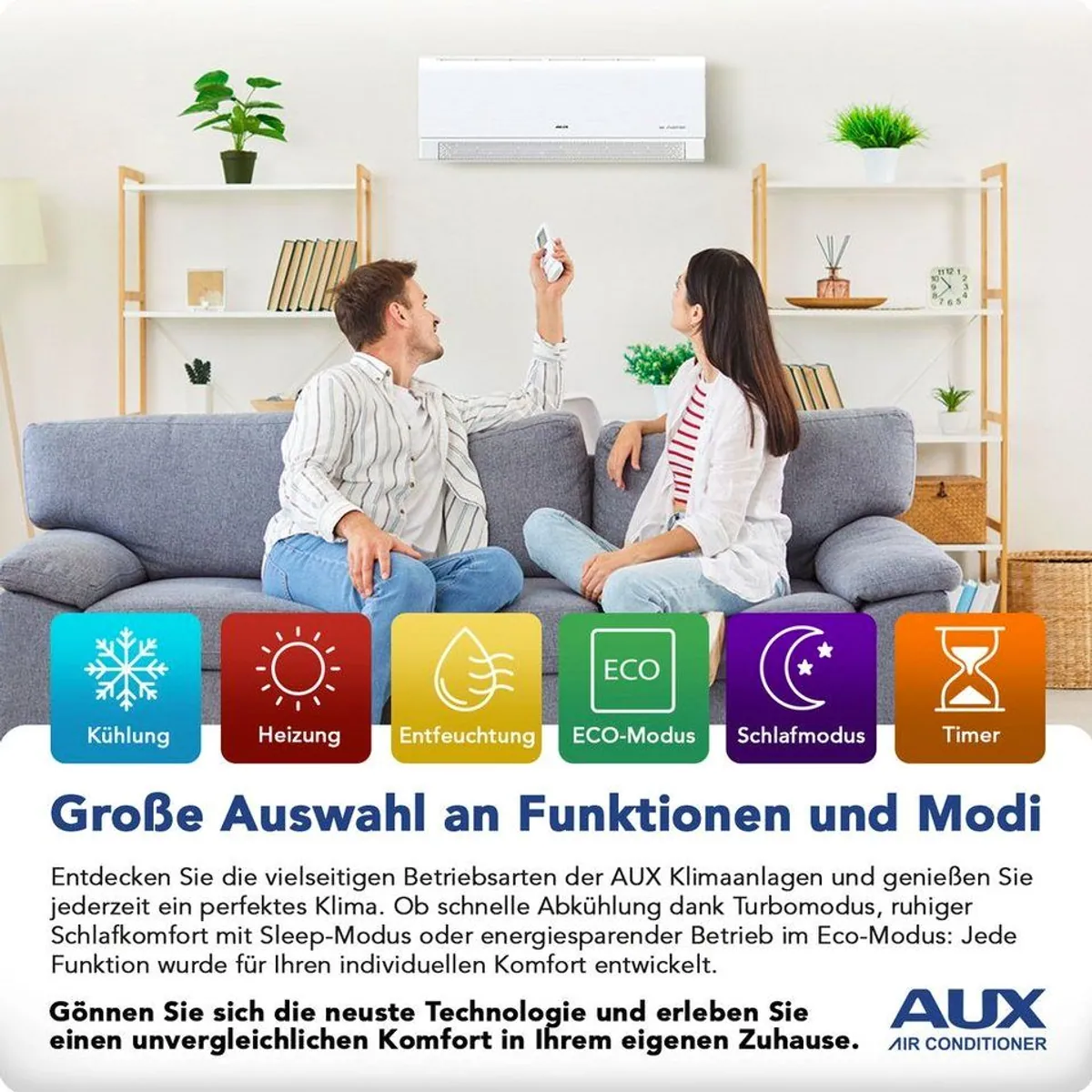 AUX Multi Split Klimaanlage Set, flexible App-Steuerung, R32 Kältemittel, für Wohnräume & Büro 3