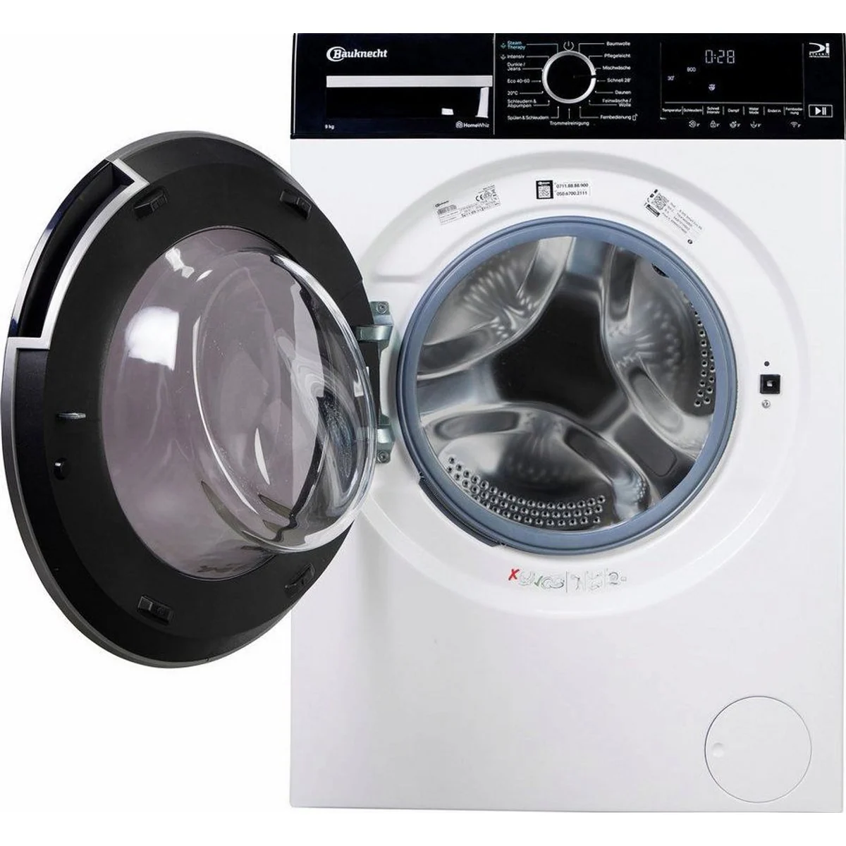 Bauknecht B WM Smart Eco 9A Waschmaschine, 9 kg, 1400 U/min, Adaptive Wash 3