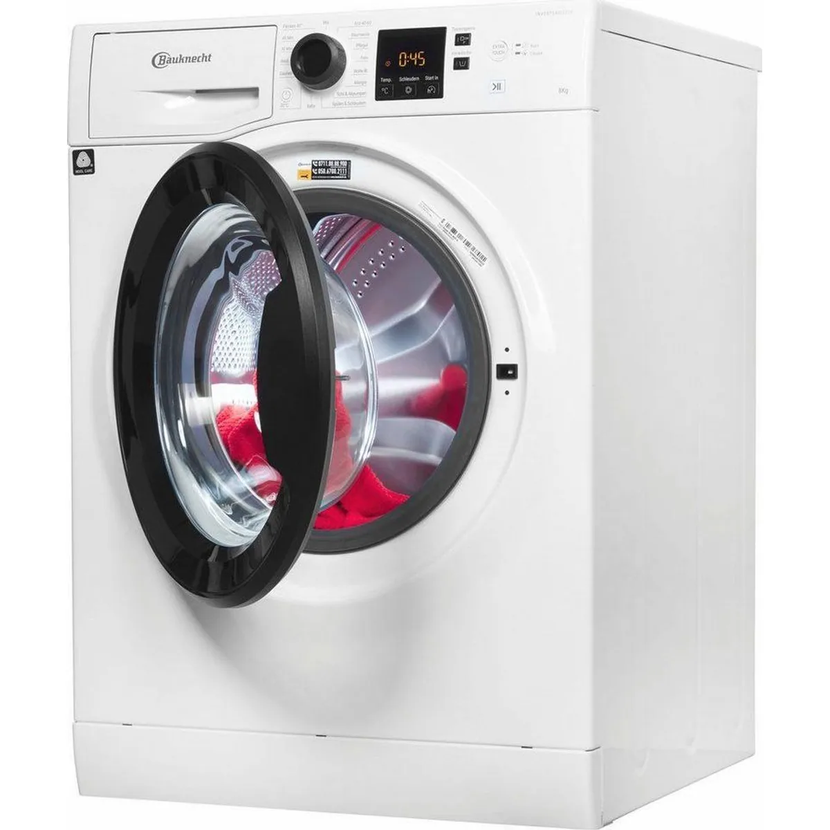 BAUKNECHT Super Eco 845 A Waschmaschine, 8 kg, 1400 U/min, Kurzprogramm 45‘ 3