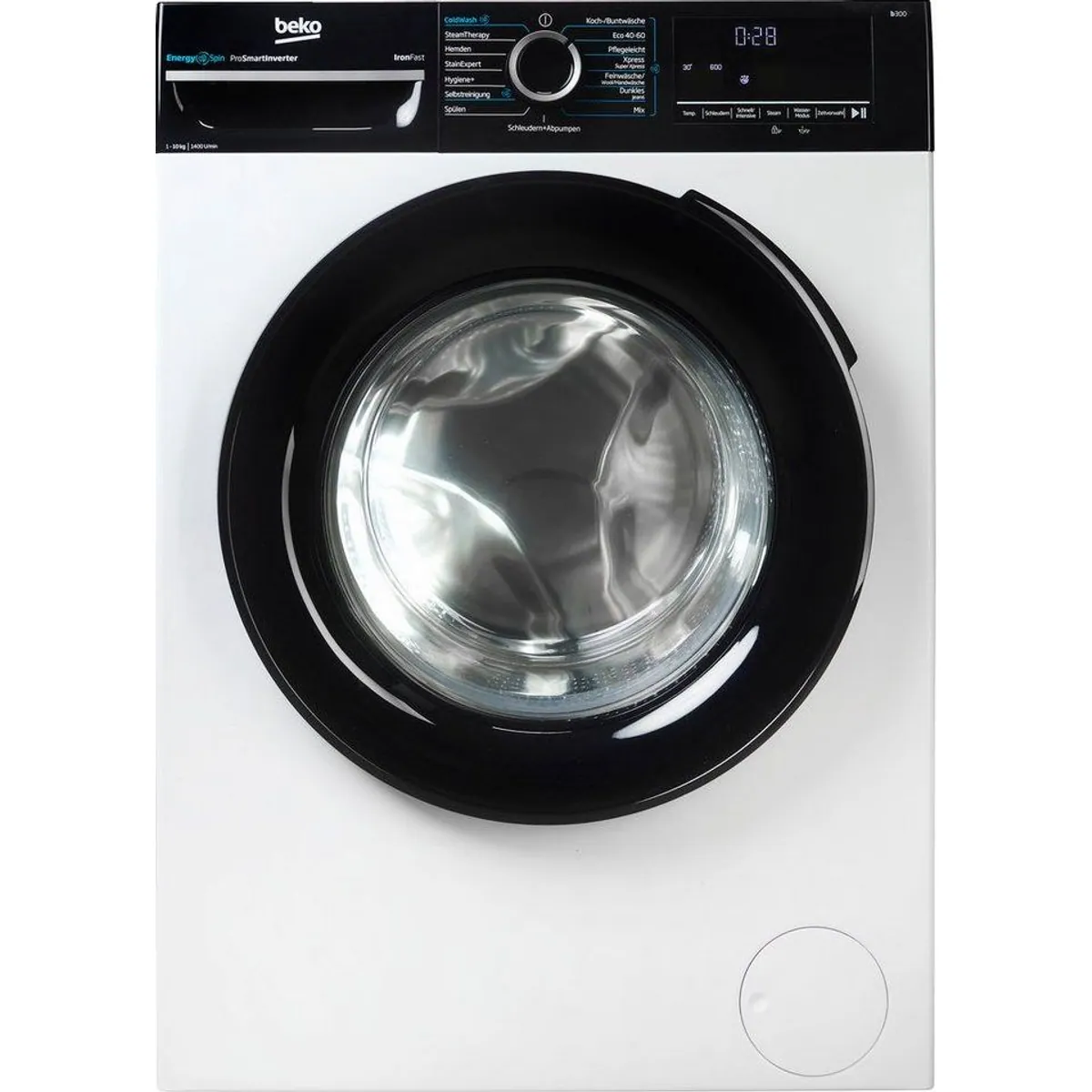 Beko BM3WFU41041W Waschmaschine, 10 kg, 1400 U/min, Energieeffizient mit EnergySpin 2