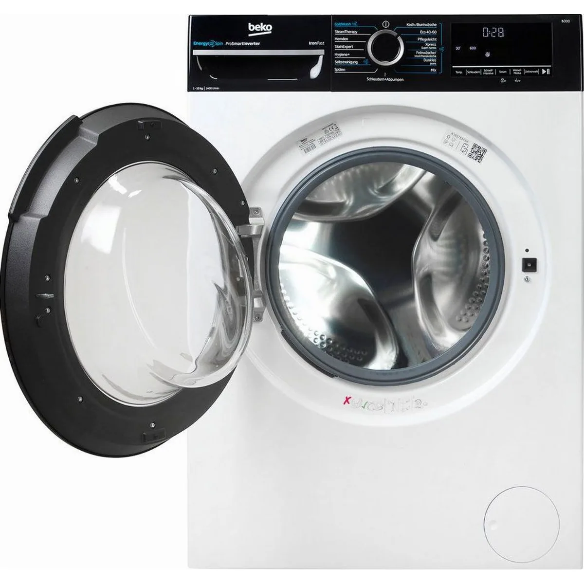 Beko BM3WFU41041W Waschmaschine, 10 kg, 1400 U/min, Energieeffizient mit EnergySpin 3