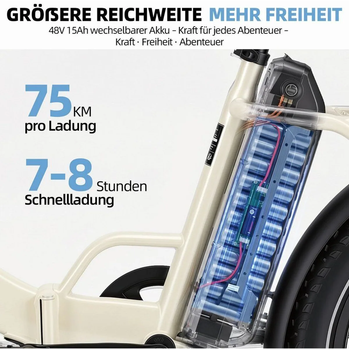 BEKUP S3 E-Bike Klapprad, 720 Wh Akku, 60 Nm Heckmotor — Faltbar, Shimano 7-Gang, komfortabel 5