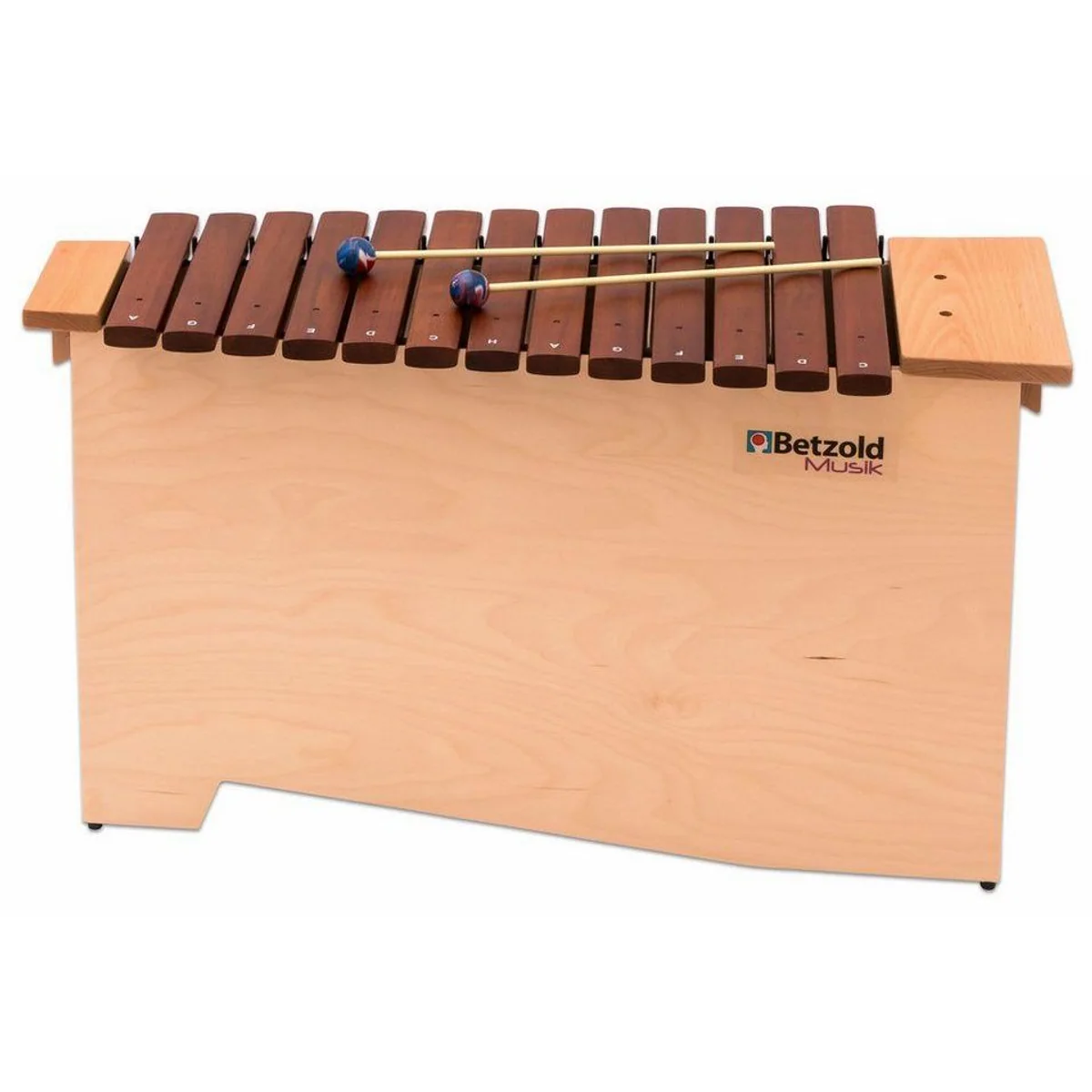 Betzold Bass-Xylophon, Hartholz-Klangstäbe, transportfreundlich