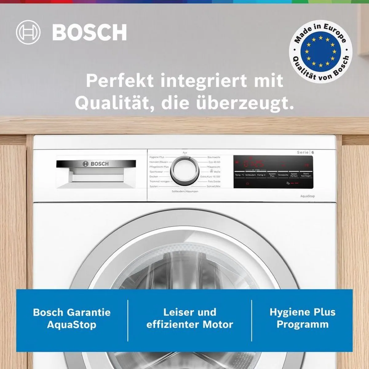 Bosch WUU28T70 Waschmaschine, 8 kg, 1400 U/min, unterbaufähig, Speed Perfect 2