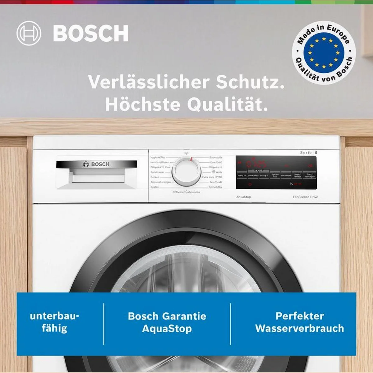 BOSCH WUU28T48 Waschmaschine, 8 kg, 1400 U/min, unterbaufähig, Energieeffizienz A, Invertermotor 2