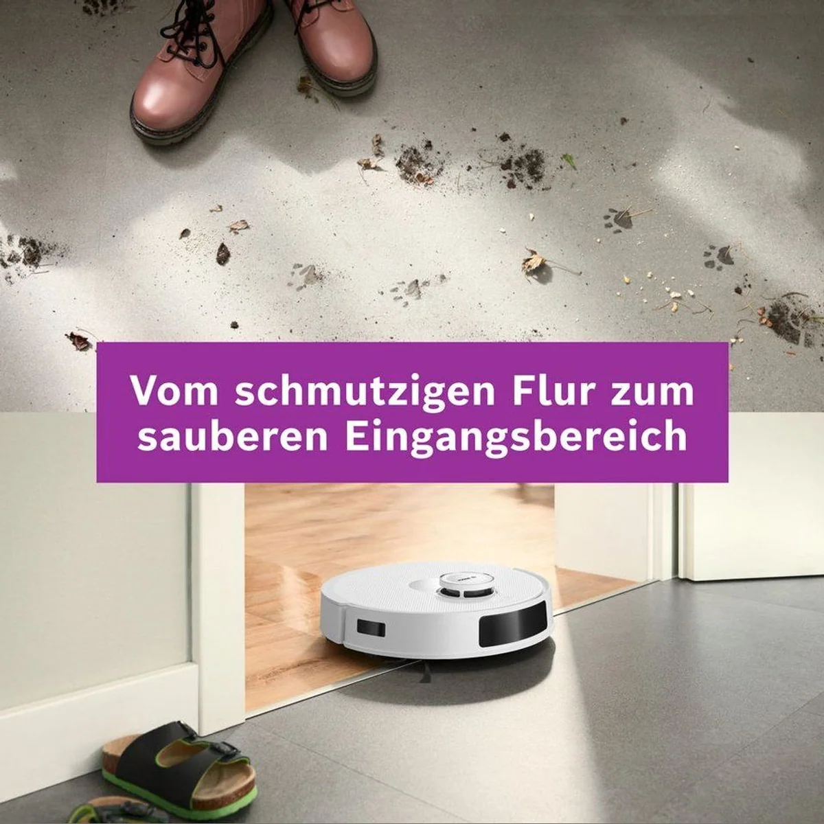 BOSCH Spotless BCRD1W Saugroboter, 11.000 Pa Saugkraft, Wischfunktion, Infrarot Navigation 3