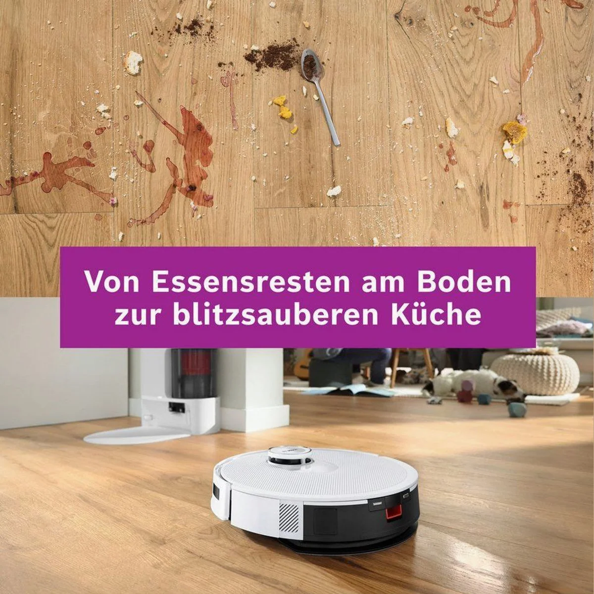 BOSCH Spotless BCRD1W Saugroboter, 11.000 Pa Saugkraft, Wischfunktion, Infrarot Navigation 4