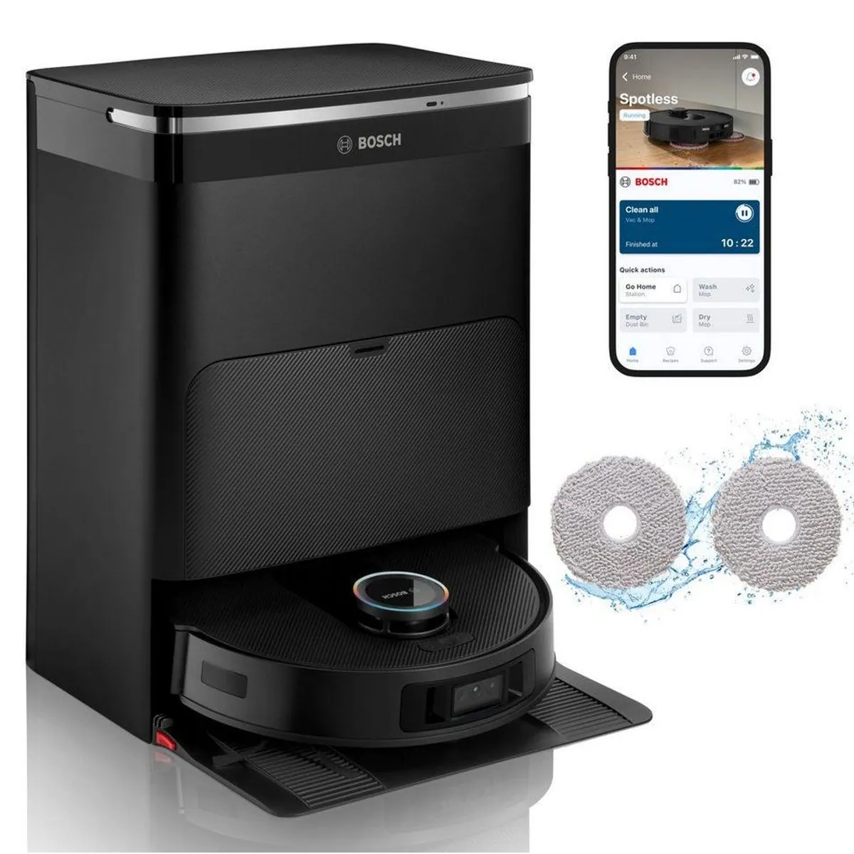BOSCH Spotless Max Cam BCRDW3BX, 11.000 Pa Saugkraft, Wischfunktion, intelligente Navigation