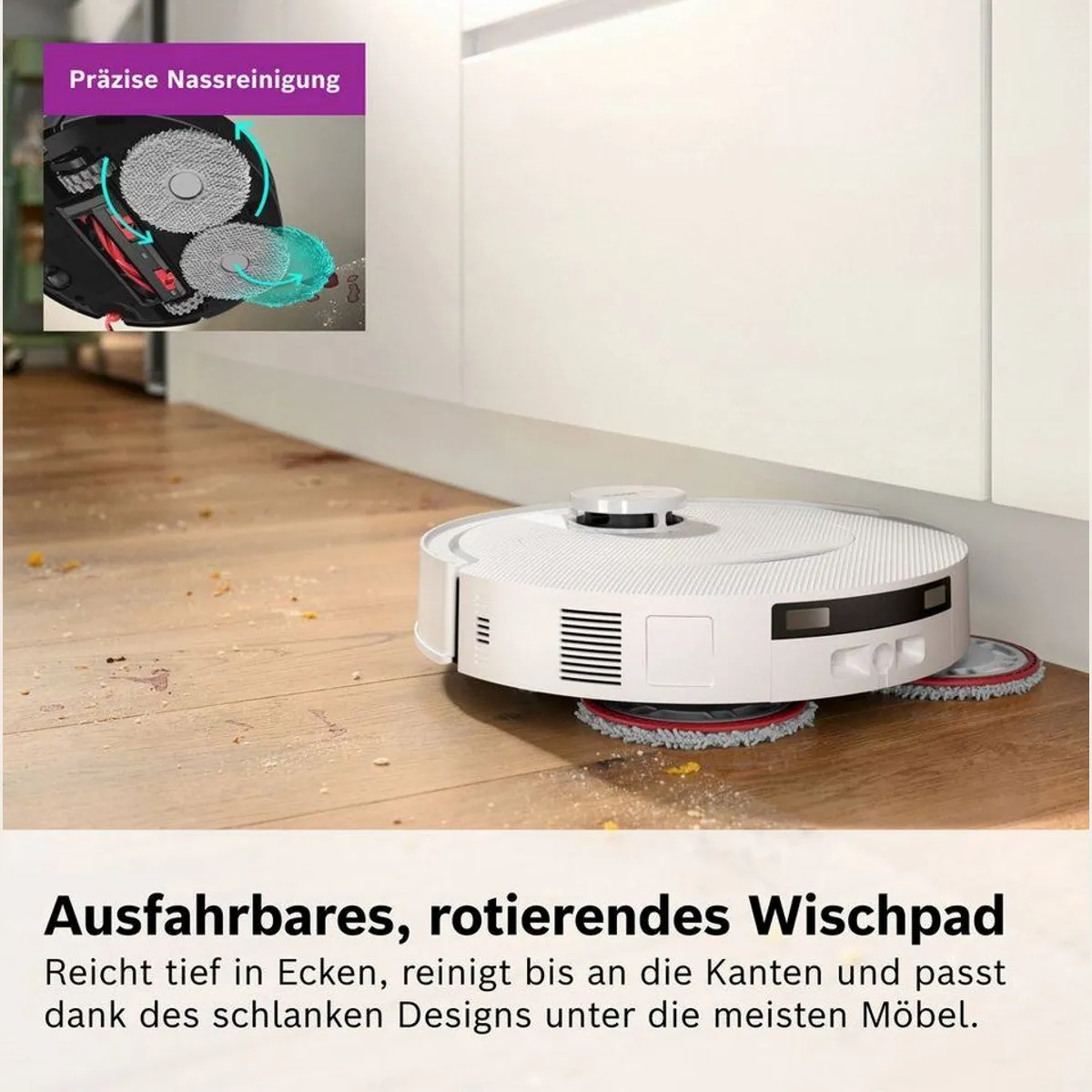 BOSCH Spotless 2 Saug- und Wischroboter, 25.000 Pa Saugkraft, intelligente Navigation 3