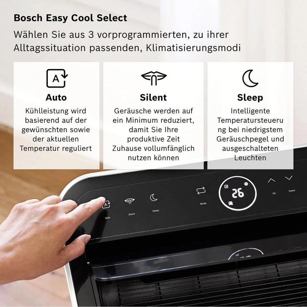 BOSCH Cool 4000 3-in-1-Klimagerät, Kühlung, Entfeuchtung, Ventilation — für Räume bis 35 m² 3