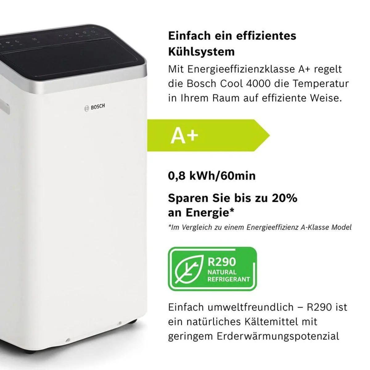 BOSCH Cool 4000 3-in-1-Klimagerät, Kühlung, Entfeuchtung, Ventilation — für Räume bis 35 m² 5