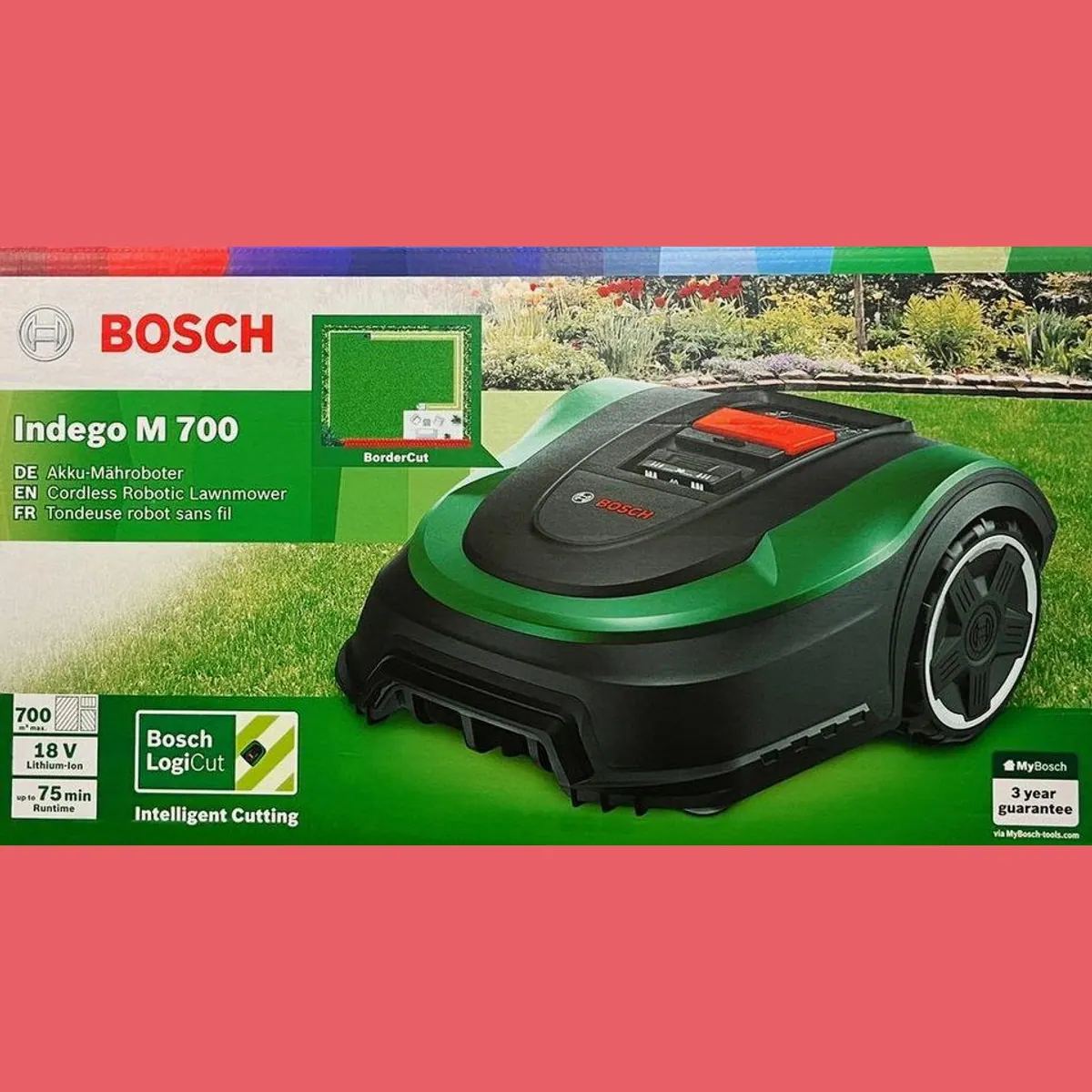 BOSCH Indego M 700 Rasenmähroboter, intelligentes Mähen, MultiArea-Funktion, LogiCut-Technologie