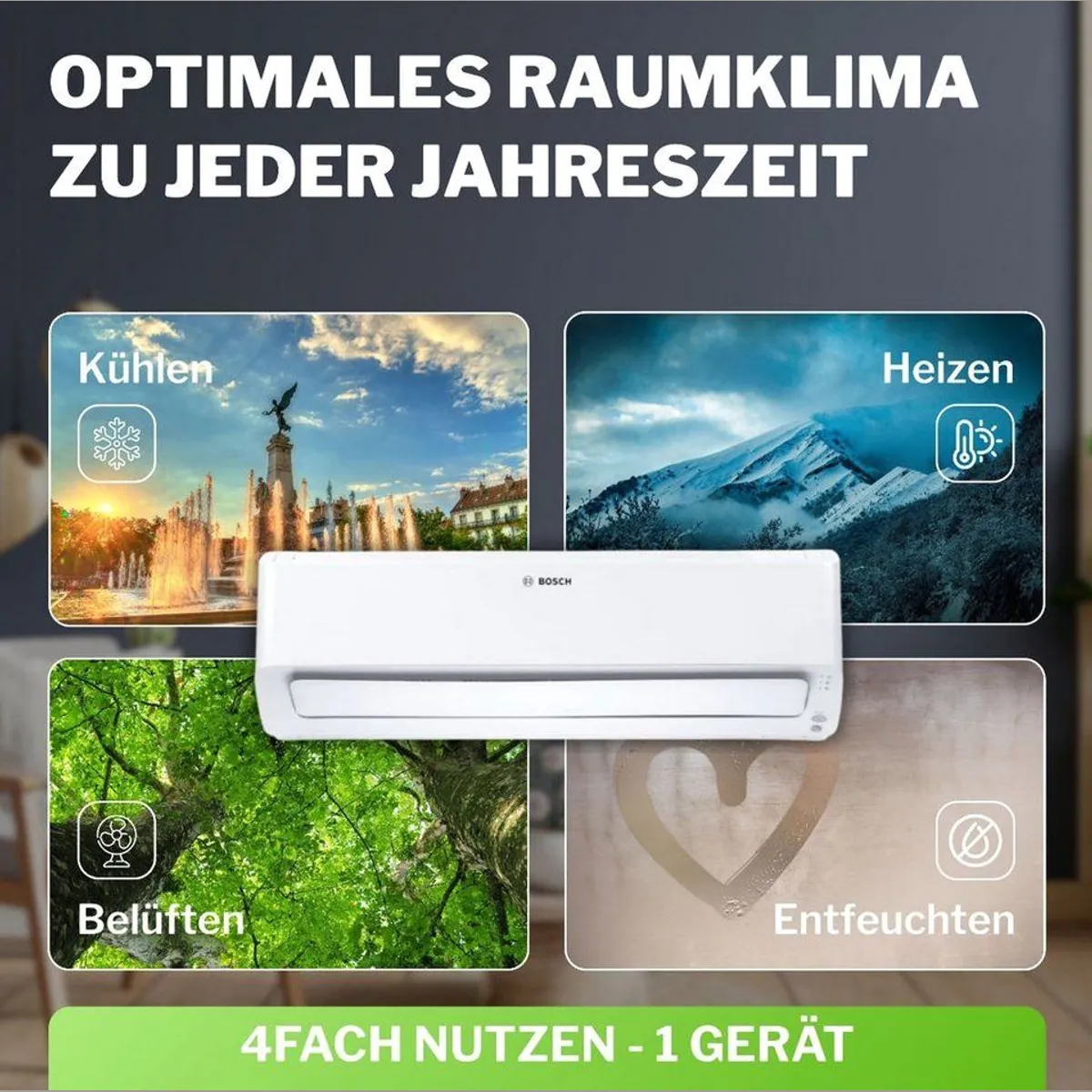 BOSCH Split-Klimagerät CLC8001i-SET 25 E, Multispace-Modus, intelligente Leistungsanpassung 5