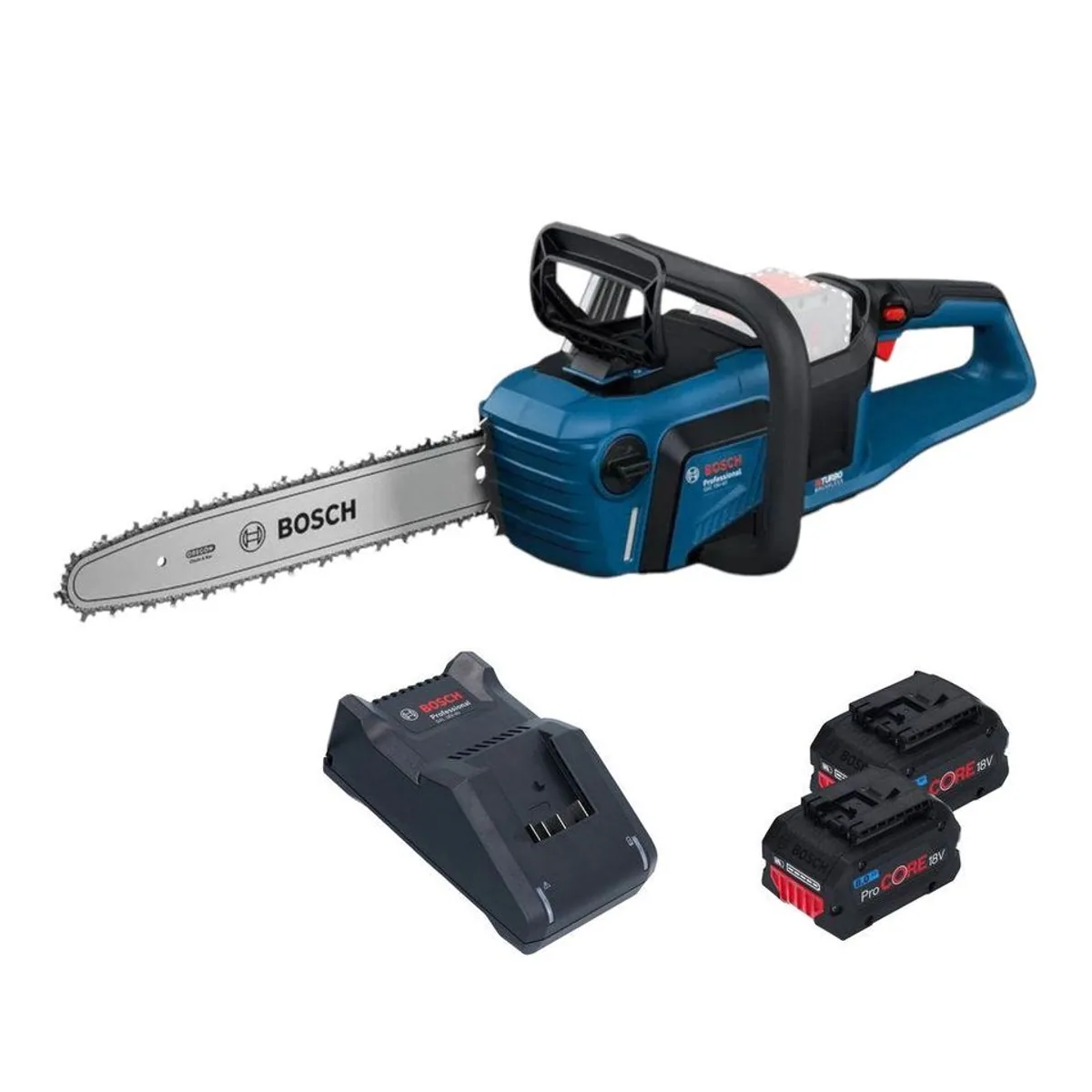 Bosch Professional GKE18V-40 Akku-Kettensäge, 40 cm Schwert, 2x 8,0 Ah Akku