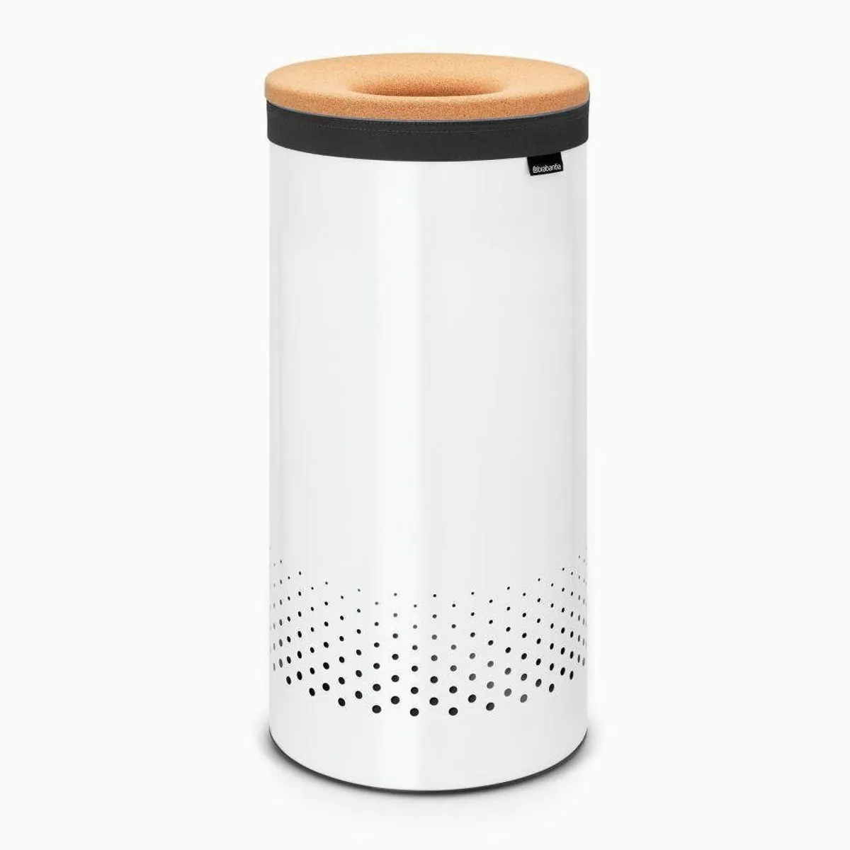 Brabantia Wäschekorb White, Korkdeckel mit Quick-Drop Öffnung, 35 L