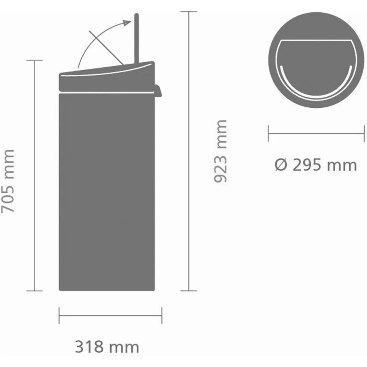 Brabantia Touch Bin 30L, kinderleichtes Öffnen, robustes Design 5