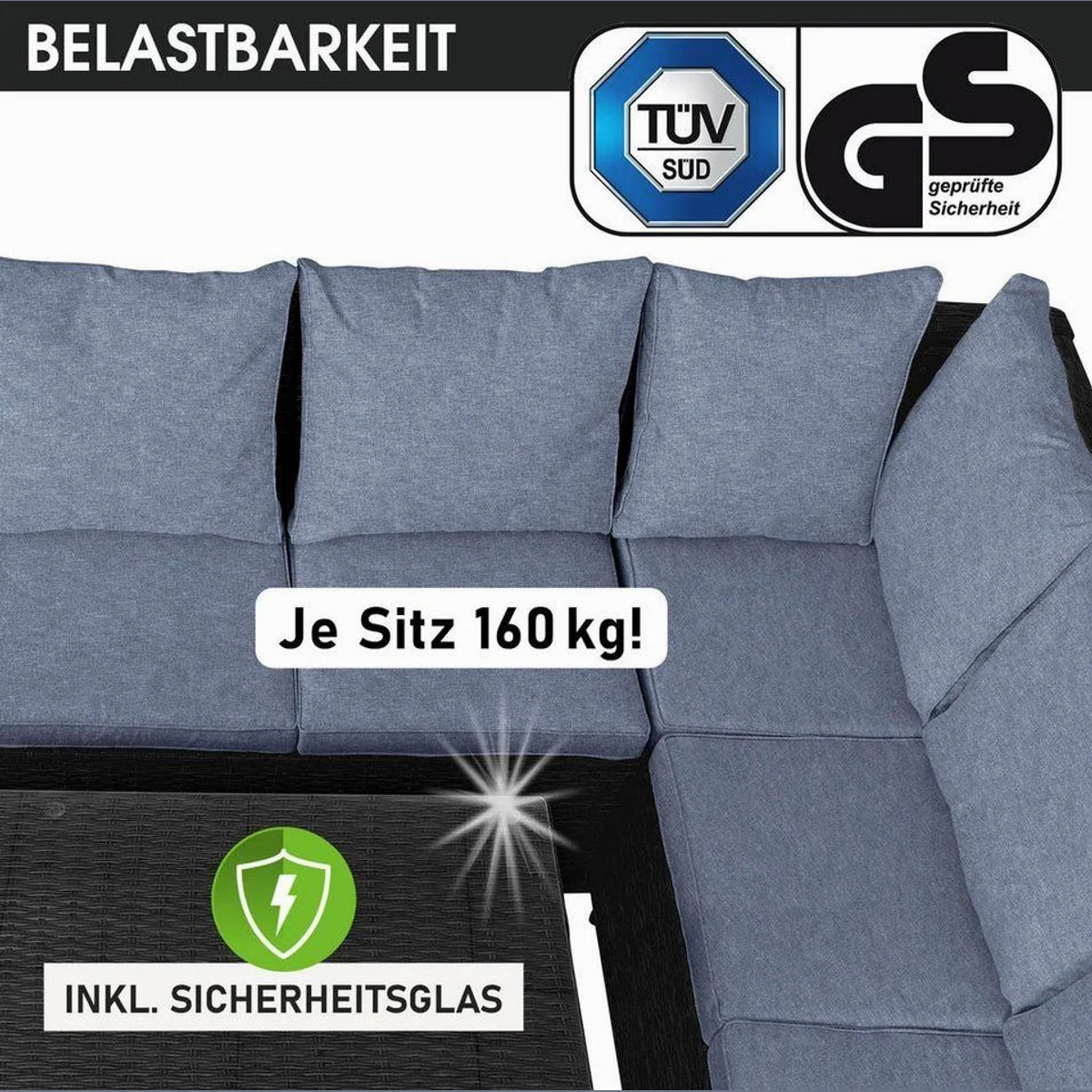 Brast Garten-Essgruppe ECO, TÜV geprüft, stabil & komfortabel, für bis zu 9 Personen 5