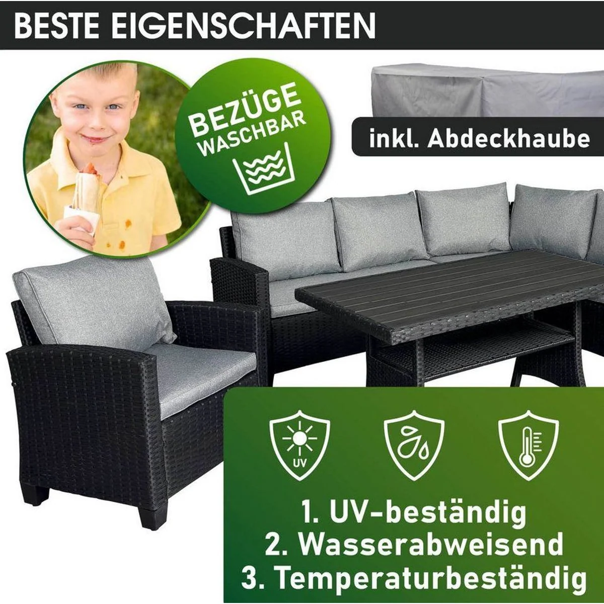 BRAST Gartenlounge-Set Hacienda, TÜV-geprüft, für bis zu 10 Personen, inkl. Kissen & Abdeckung 3