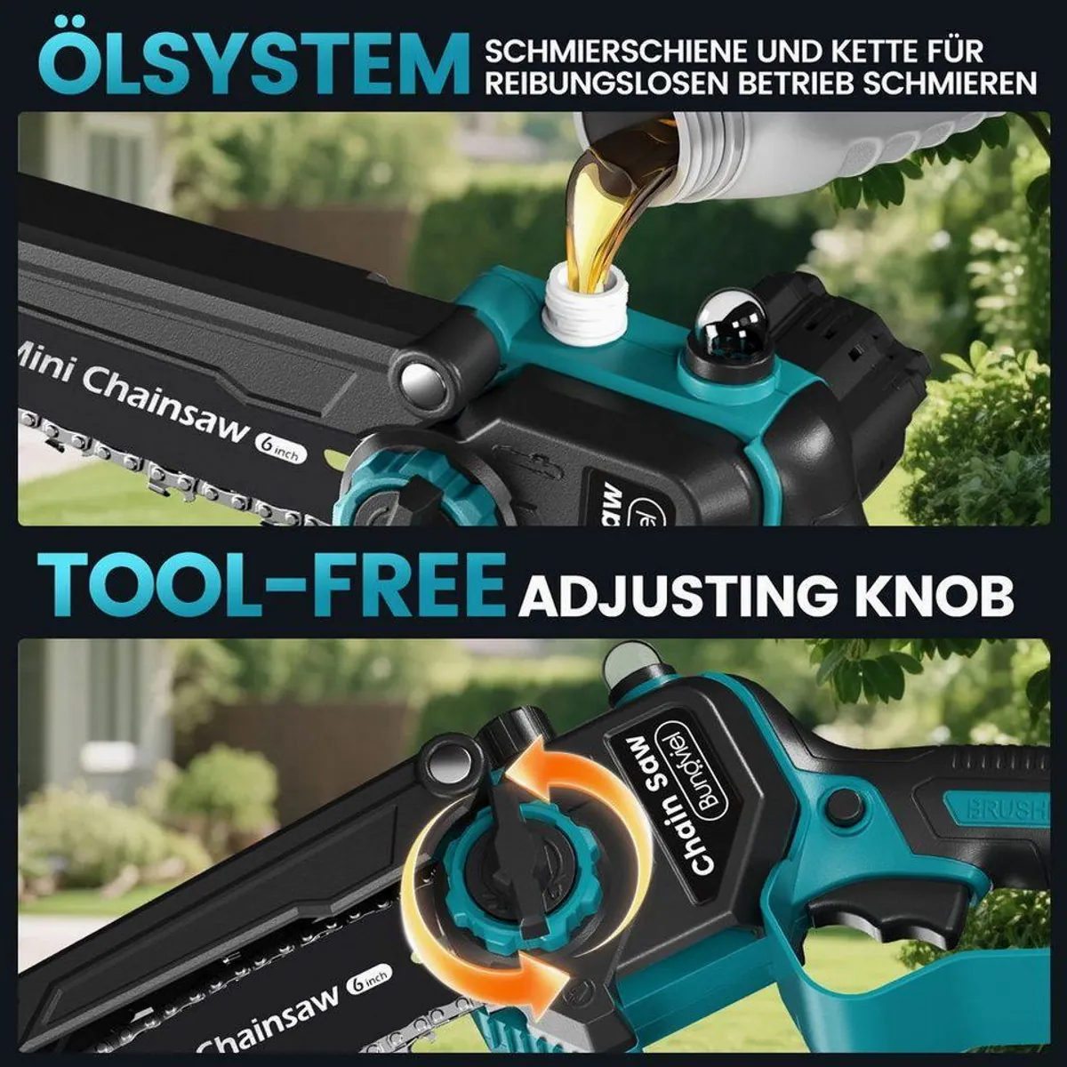 Bundviel Akku-Hochentaster 4-in-1, bis 23,5 m Arbeitshöhe, bürstenloser Motor 4