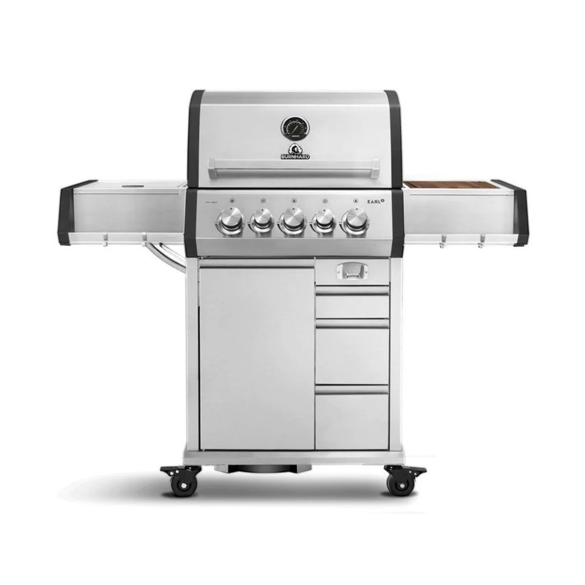 BURNHARD EARL Gasgrill 3-Brenner, Gusseisen Grillrost, Heckbrenner