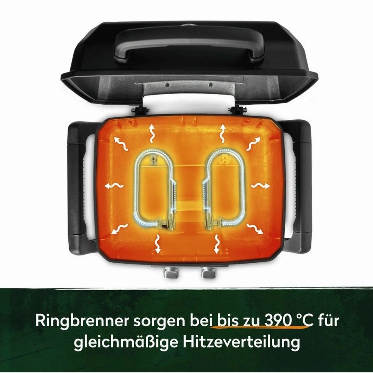 BURNHARD Gasgrill WAYNE 2-Brenner, 4,4 kW, Tragbar und kompakt 5
