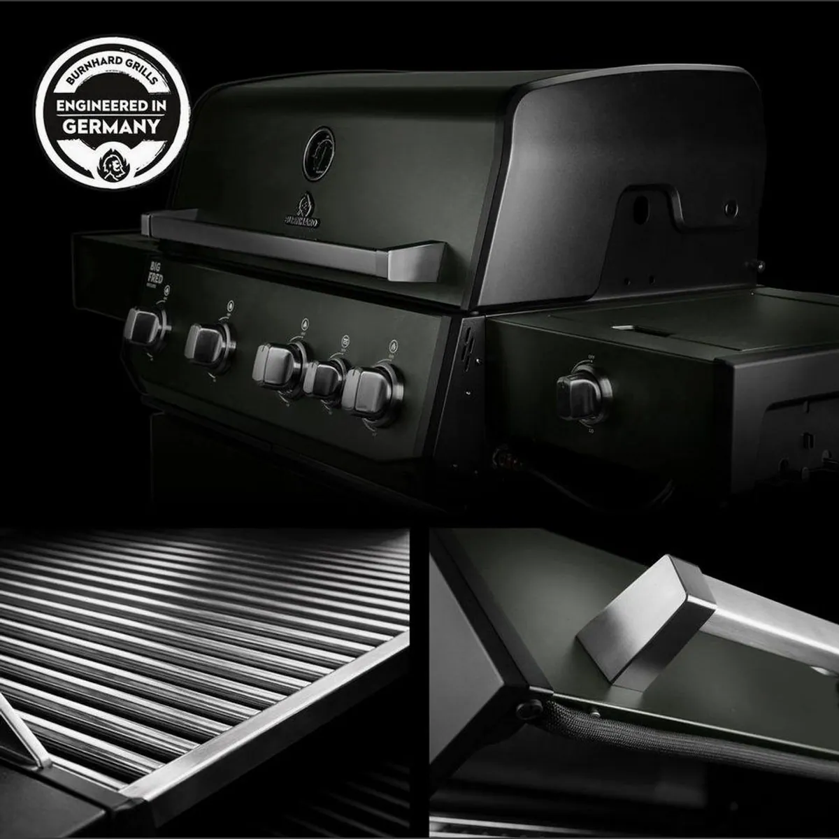 BURNHARD Big FRED Deluxe Gasgrill 4-Brenner, 21,2 kW Leistung, Infrarot-Keramikbrenner 5