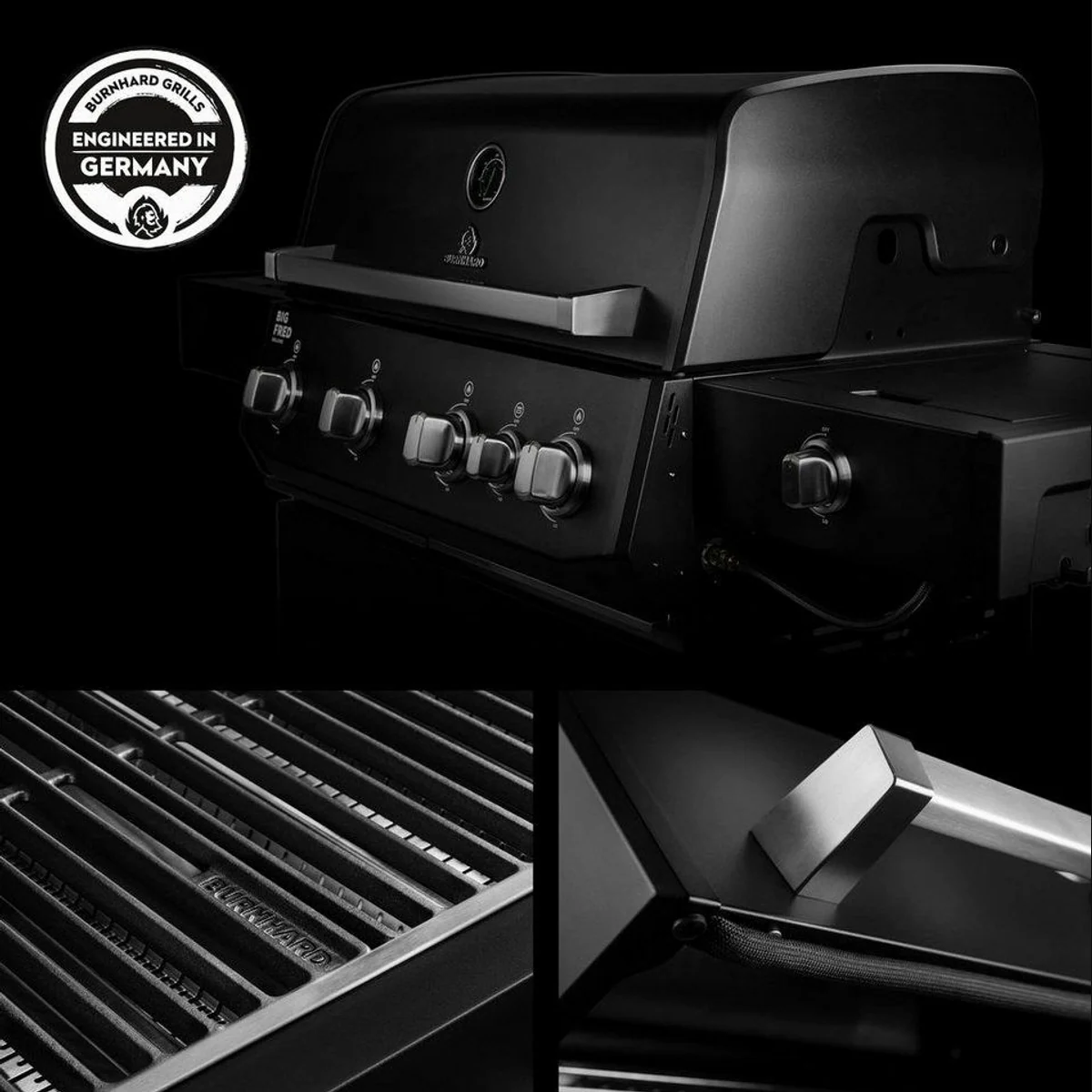 BURNHARD Gasgrill Big FRED Deluxe+, 24,7 kW, 4 Brenner, Infrarot-Heckbrenner, große Grillfläche 5