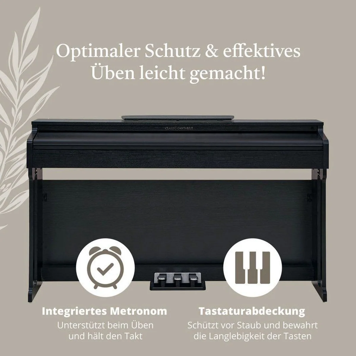 Classic Cantabile DP-220 Digitalpiano, 88 gewichtete Tasten, 20 Klänge, Hammermechanik 4