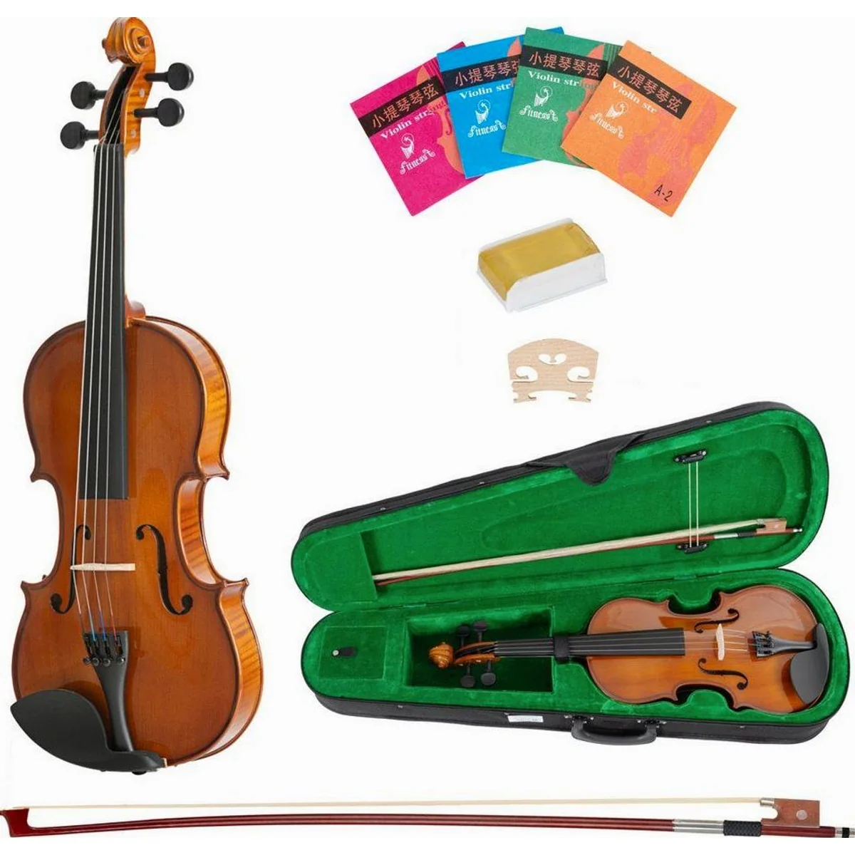 Classic Cantabile VP-130 4/4 Violinenset, vollmassiv, inkl. Bogen und Koffer
